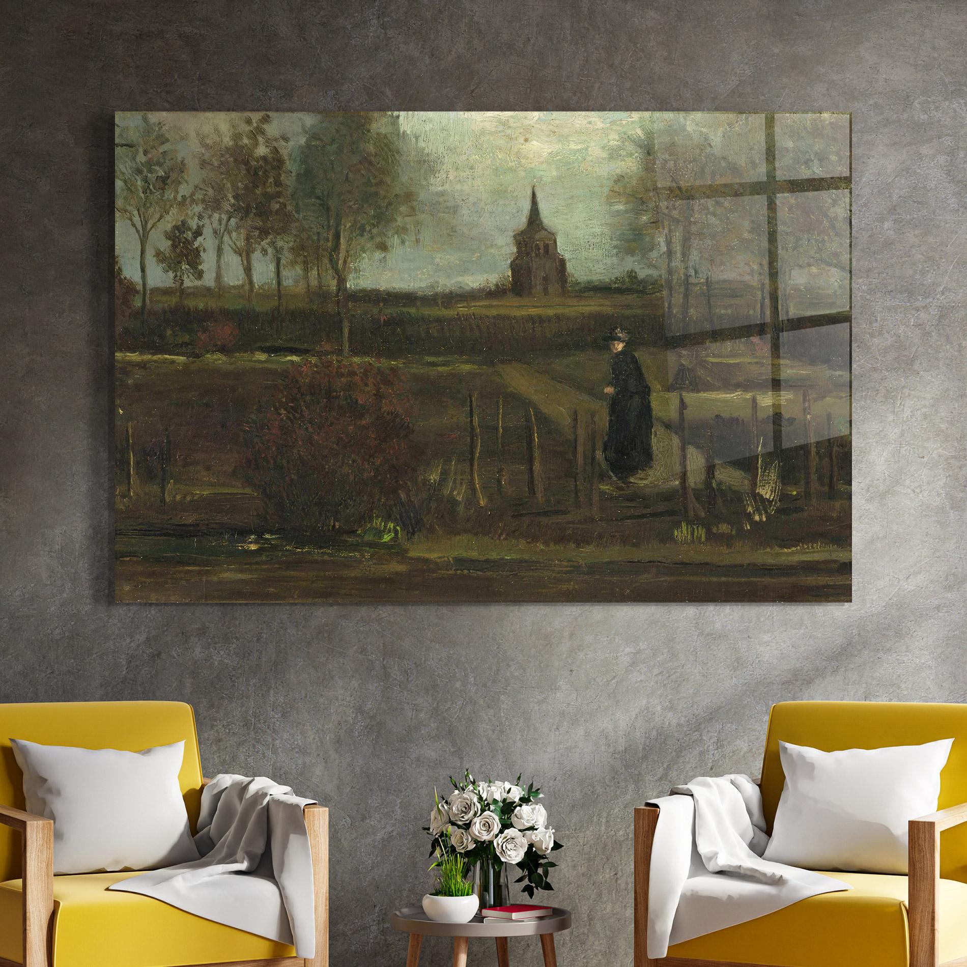 Tablou Sticla Garden At Nuenen mockup 4