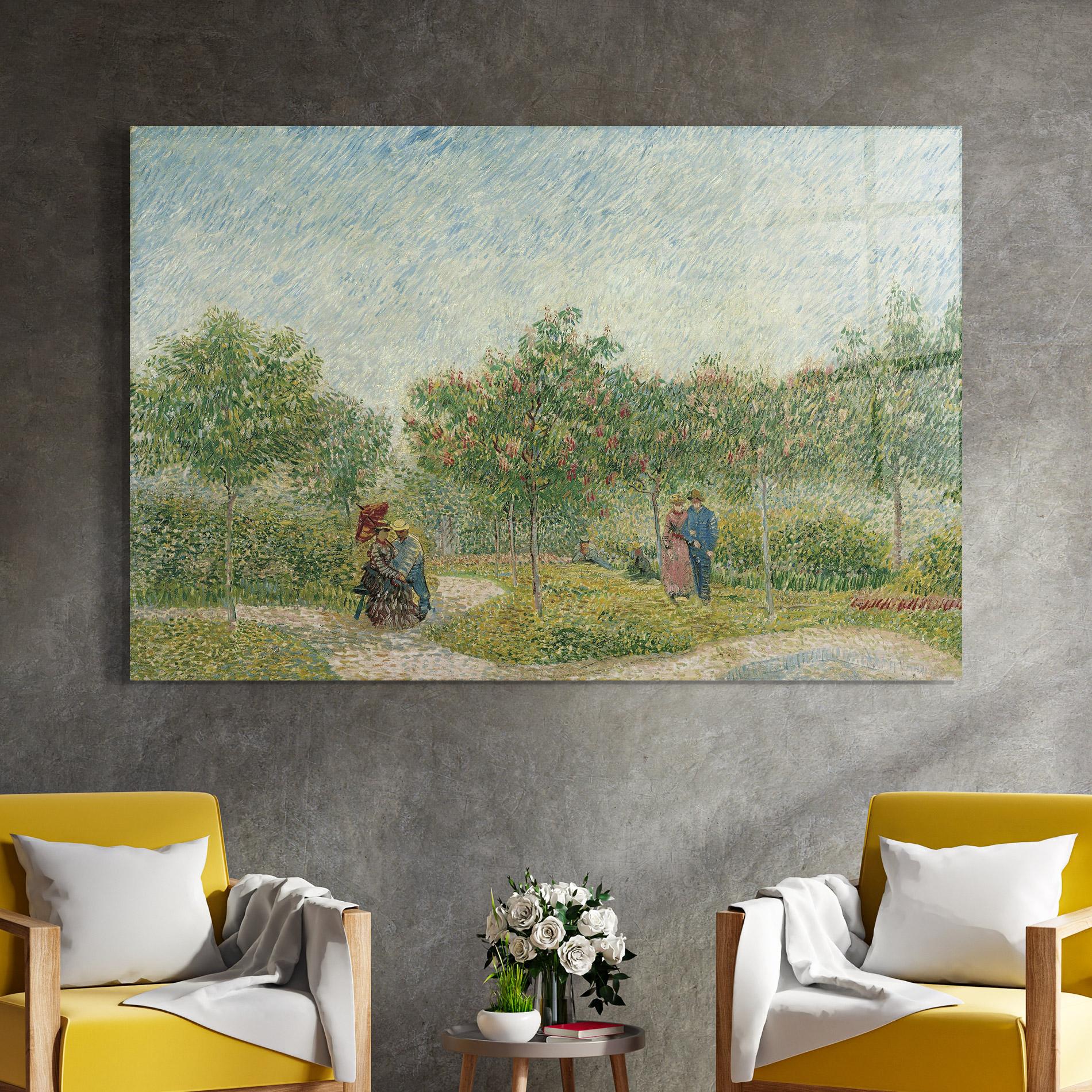 Tablou Sticla Montmartre Met Geliefden mockup 4