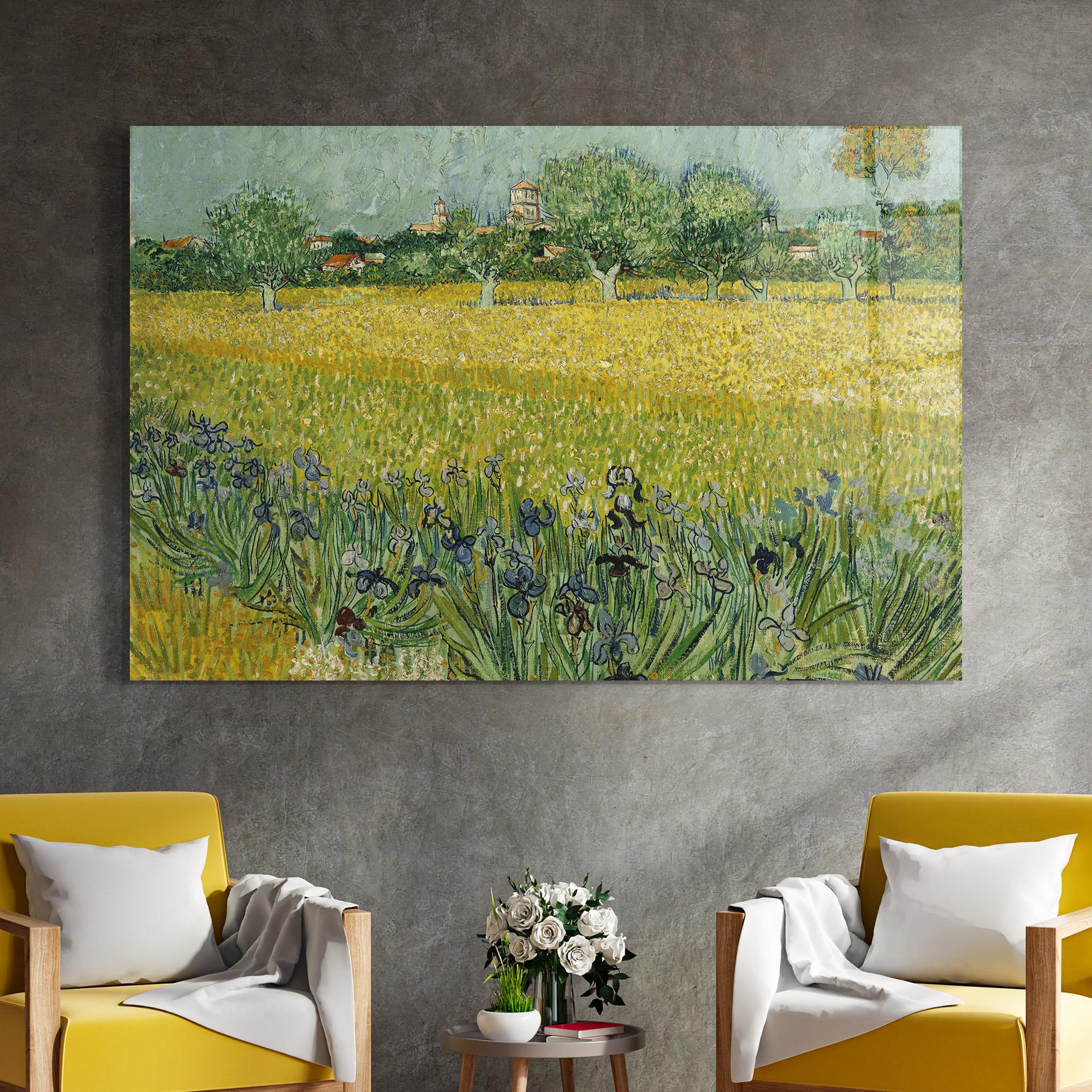 Tablou Sticla Veld Met Bloemen mockup 4