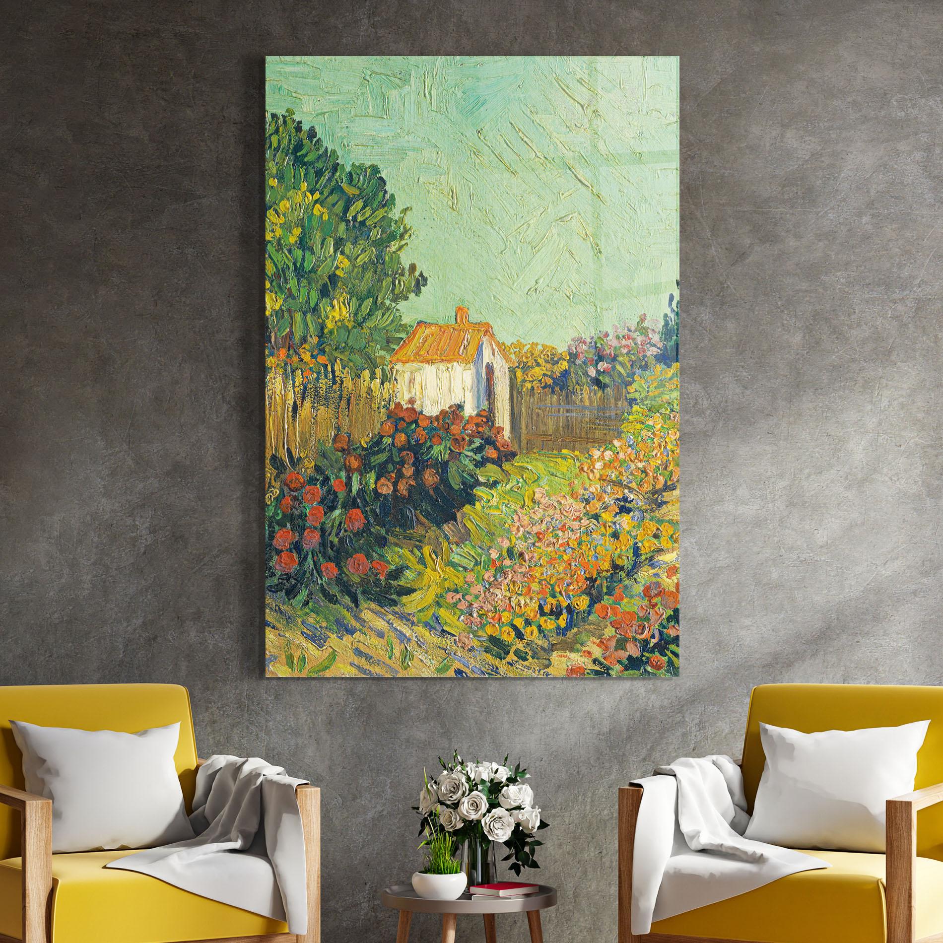 Tablou Sticla Gogh Landscape mockup 4