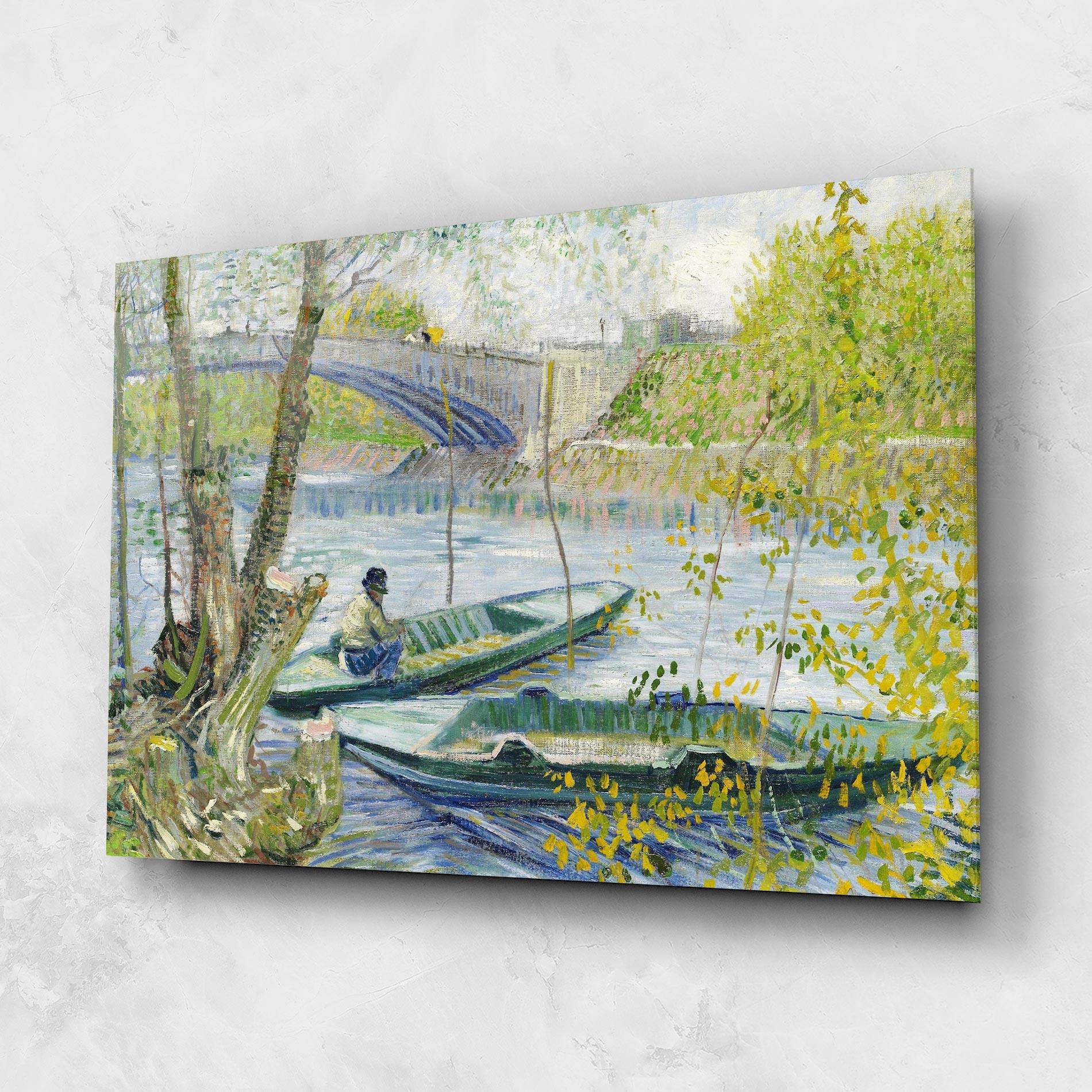 Tablou Sticla Fishing In Spring mockup 1