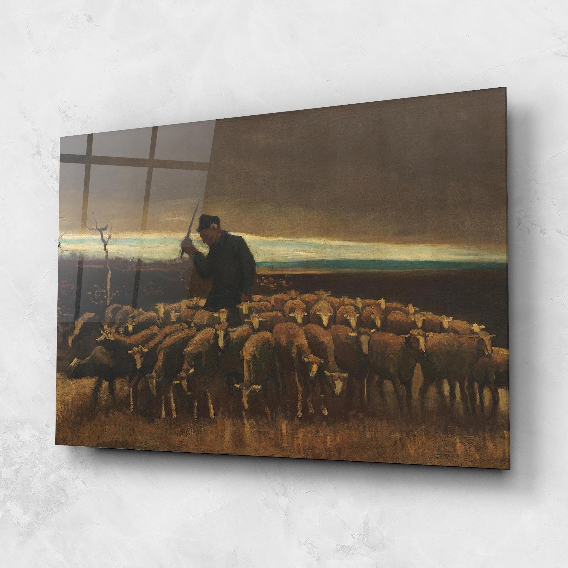 Tablou Sticla Flock Of Sheep mockup 1