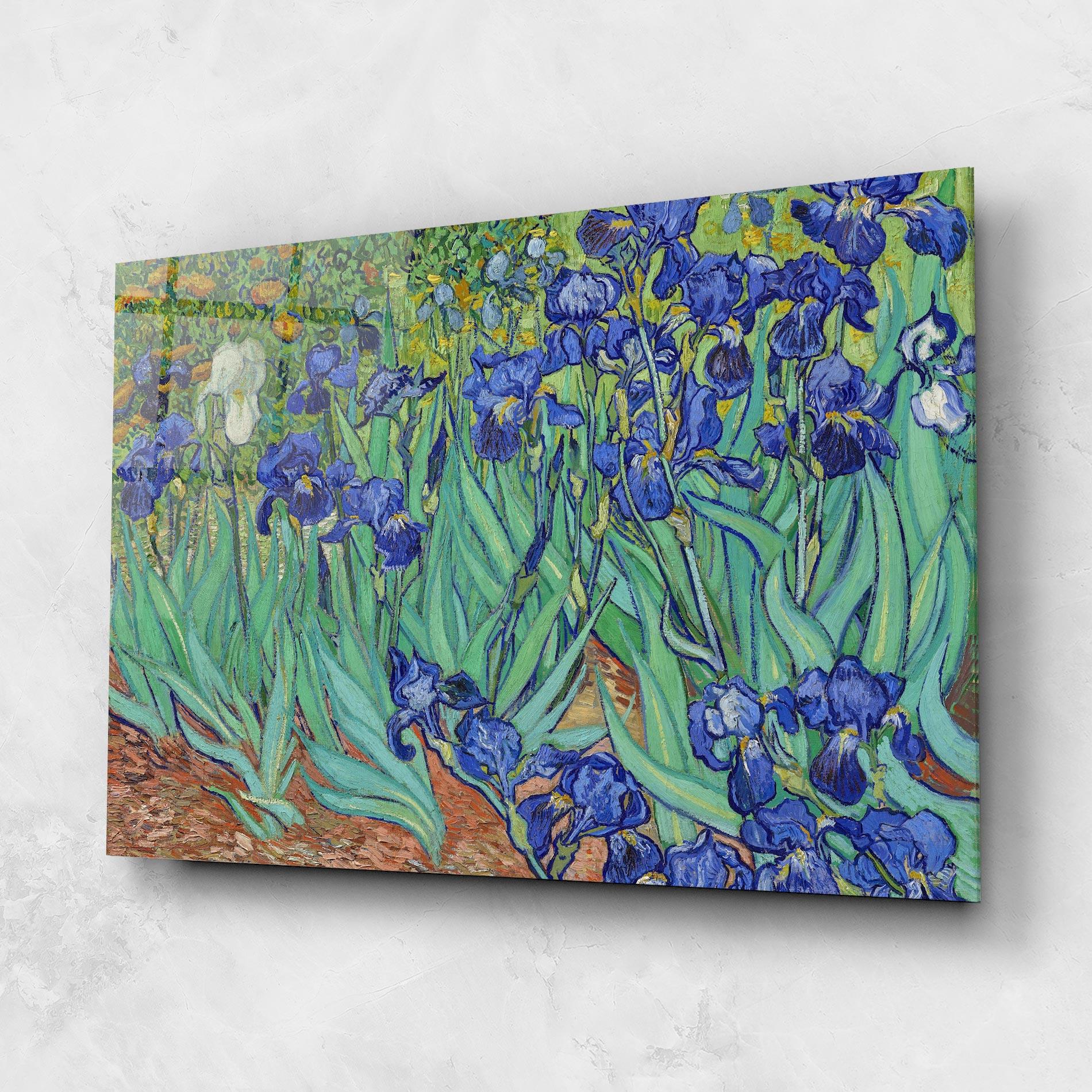 Tablou Sticla Irises Van Gogh mockup 1