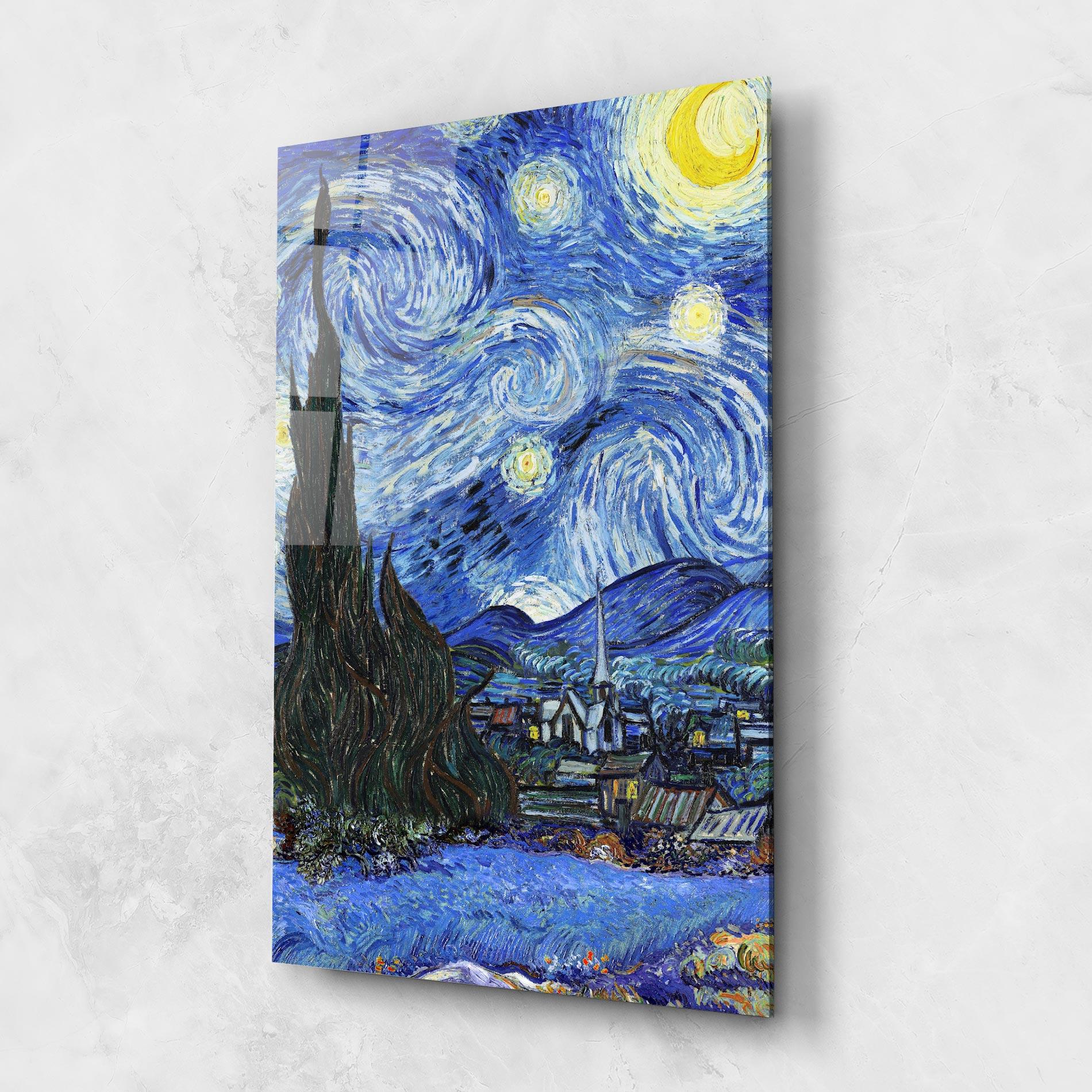 Tablou Sticla Starry Night Art mockup 1