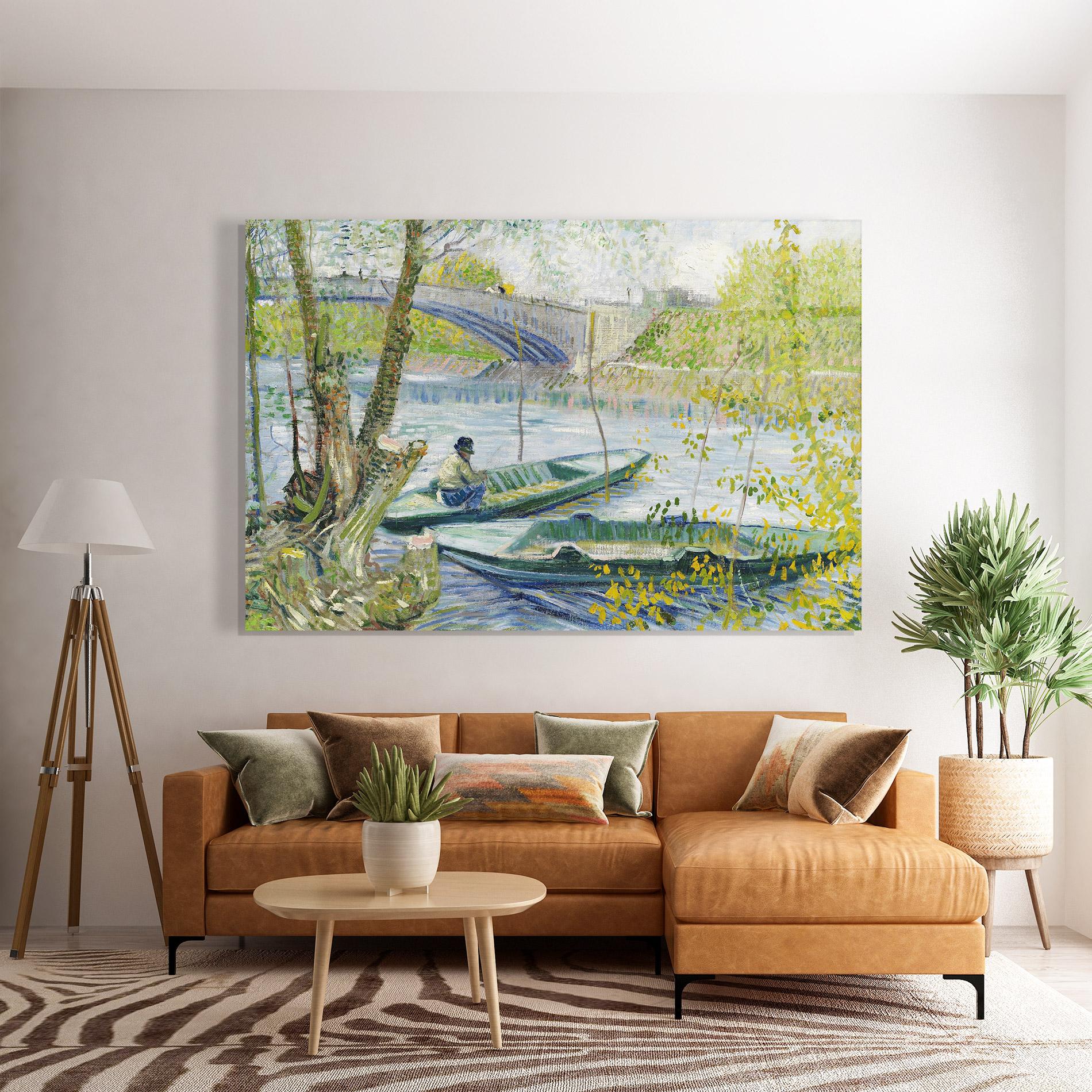 Tablou Sticla Fishing In Spring mockup 7