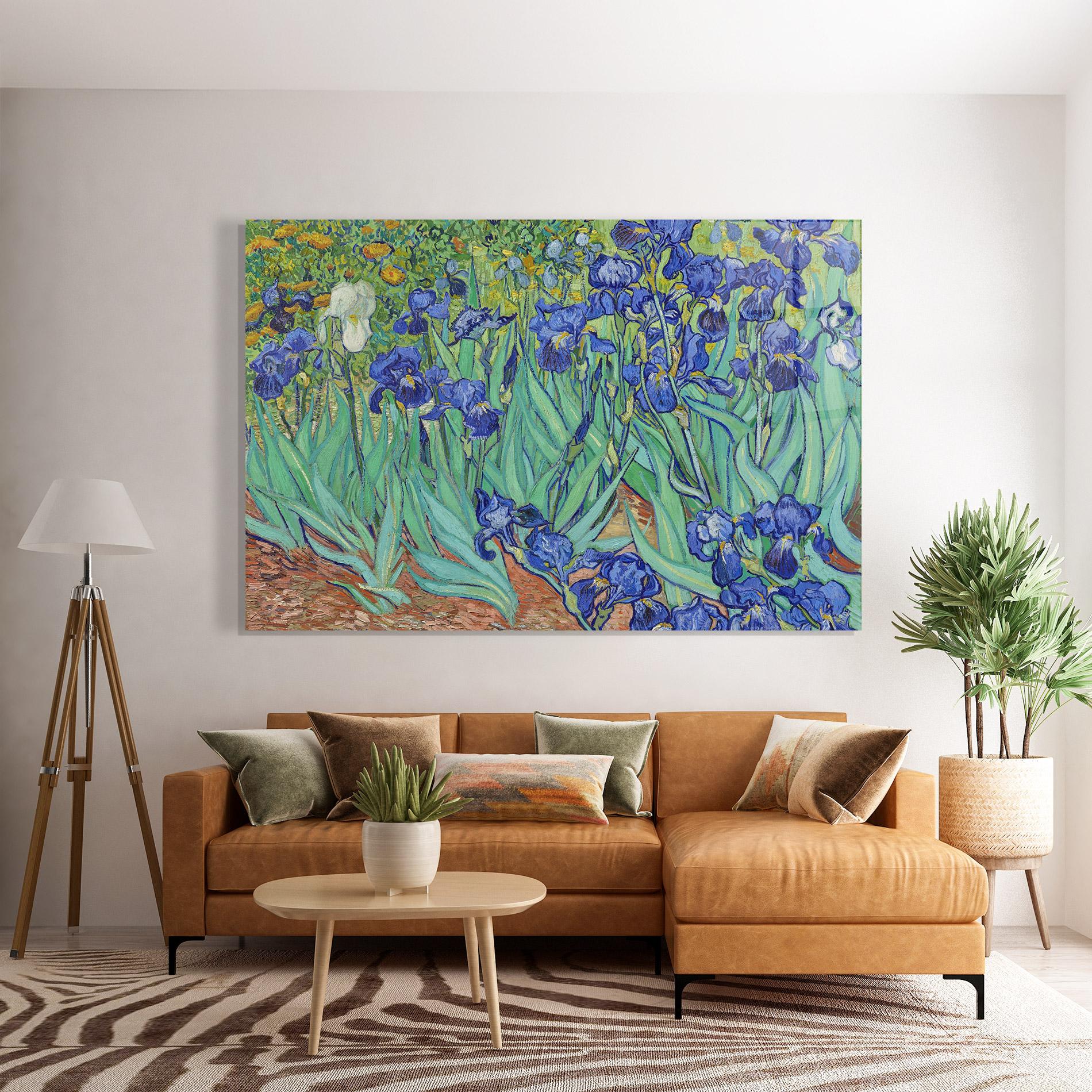 Tablou Sticla Irises Van Gogh mockup 7