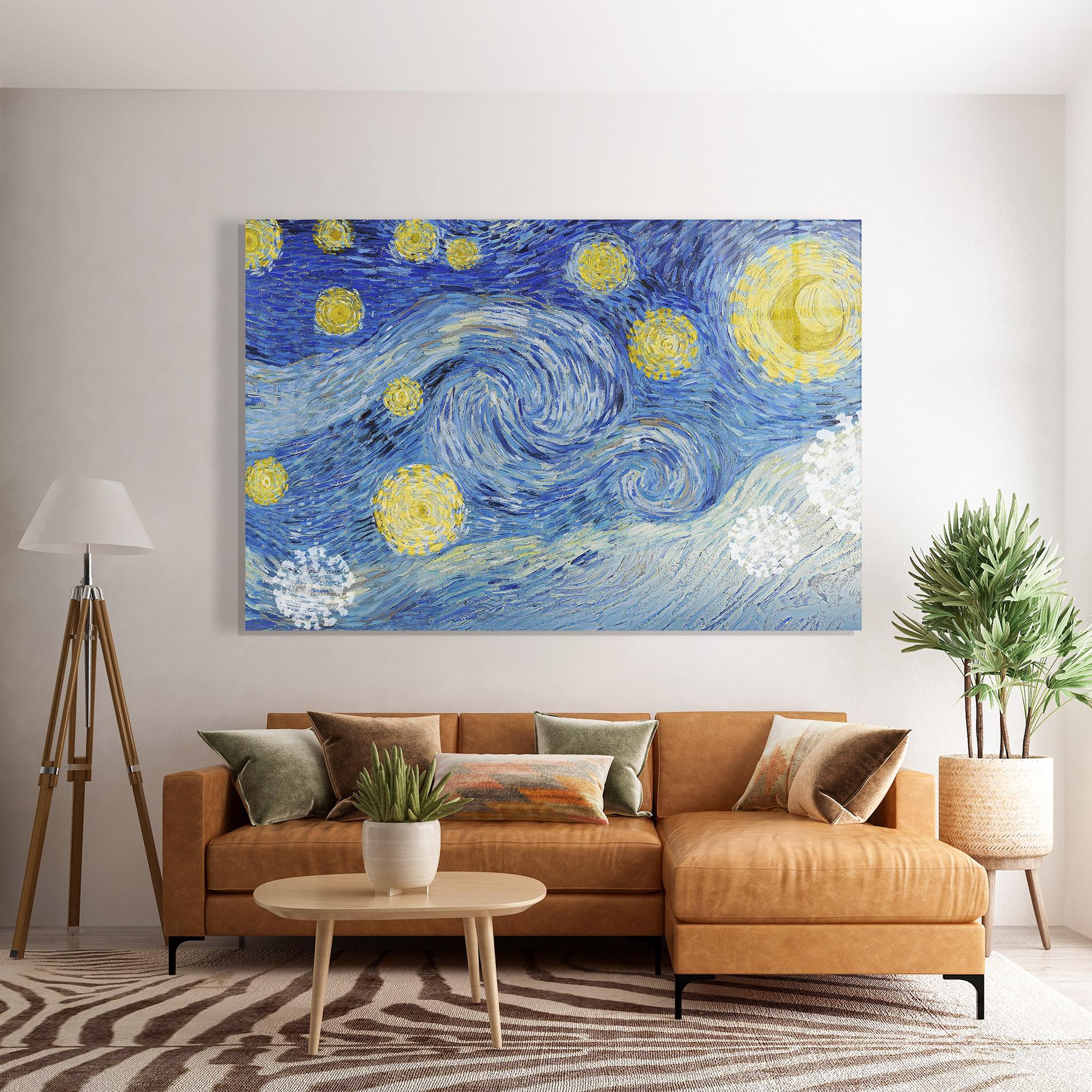 Tablou Sticla Van Gogh Starry Night mockup 7