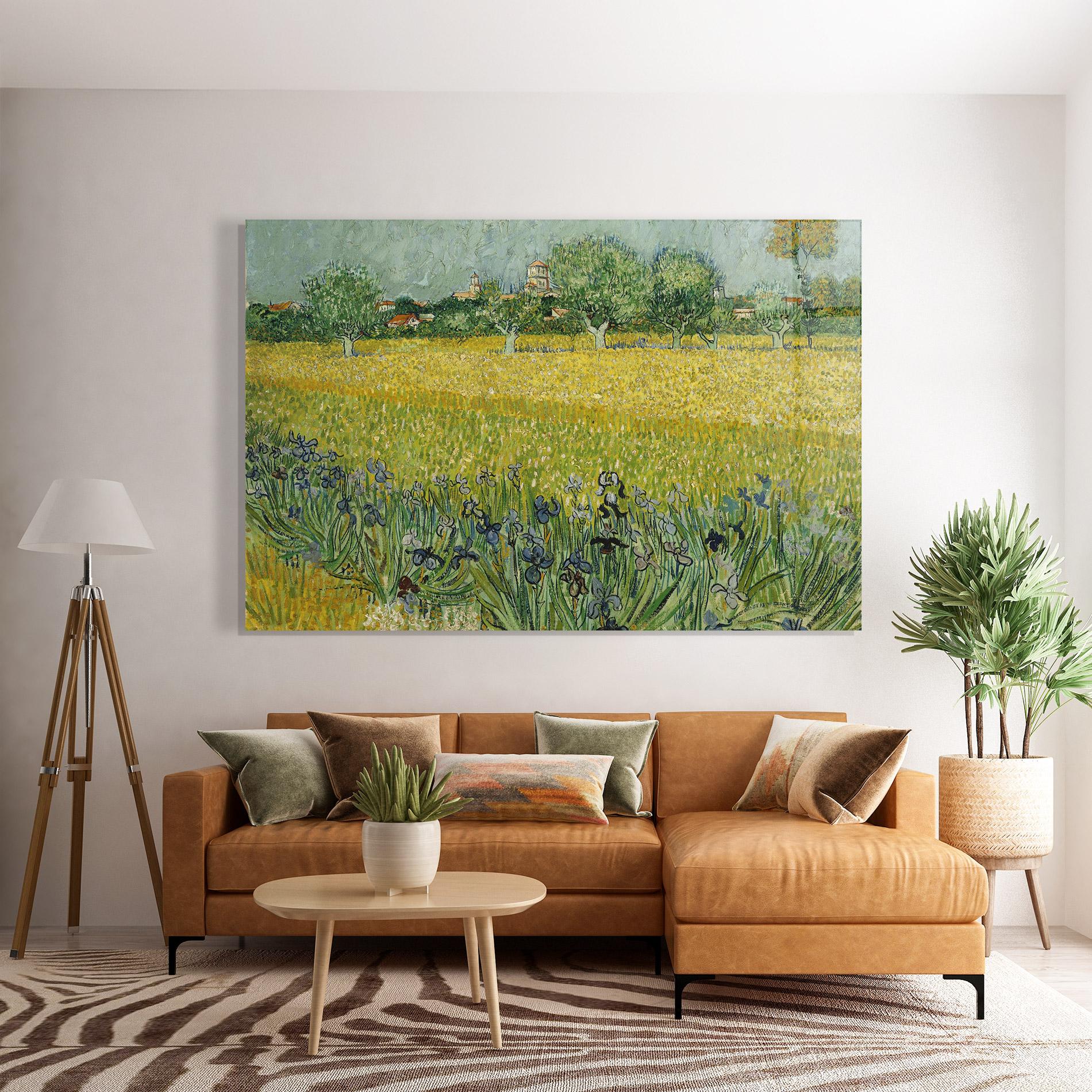 Tablou Sticla Veld Met Bloemen mockup 7