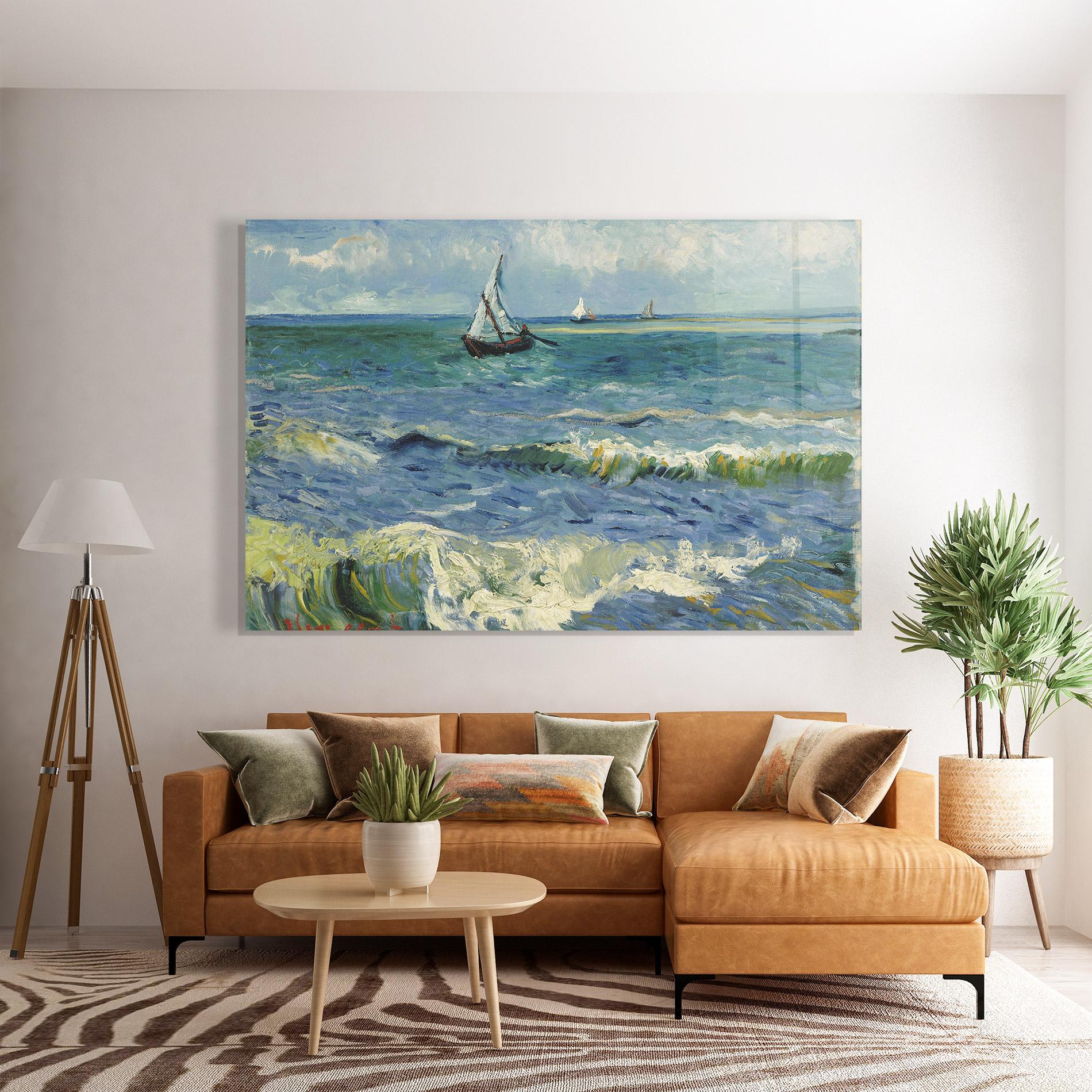 Tablou Sticla Zeegezicht Saintes Maries mockup 7