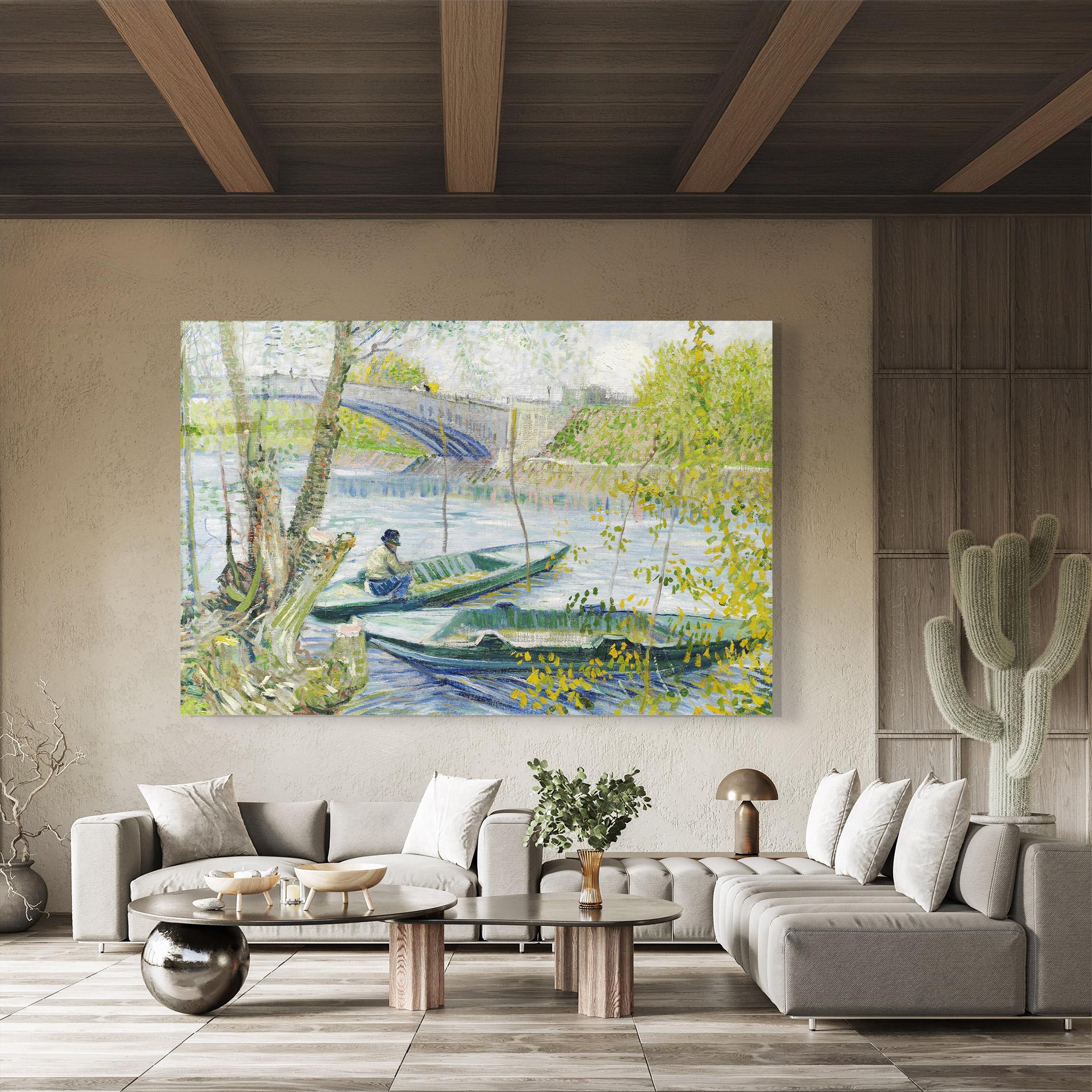 Tablou Sticla Fishing In Spring mockup 8