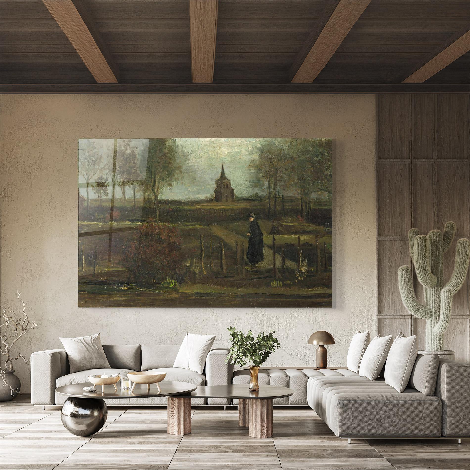 Tablou Sticla Garden At Nuenen mockup 8