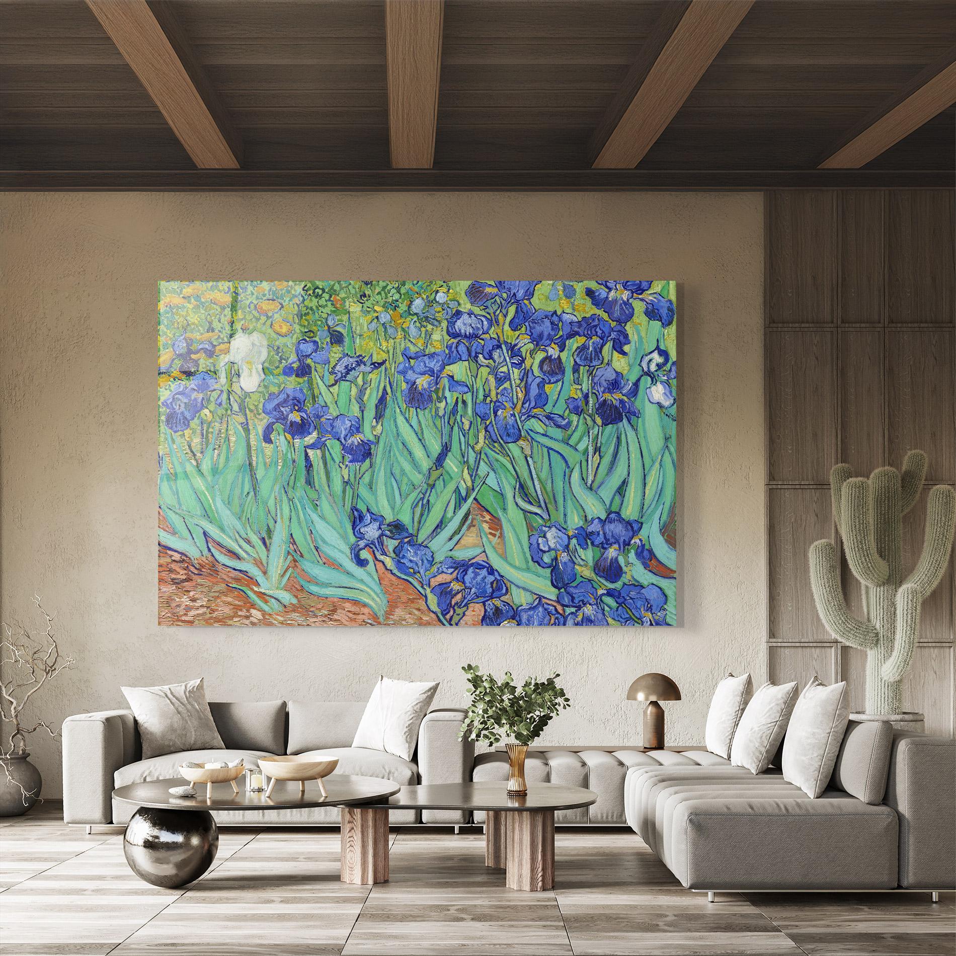Tablou Sticla Irises Van Gogh mockup 8