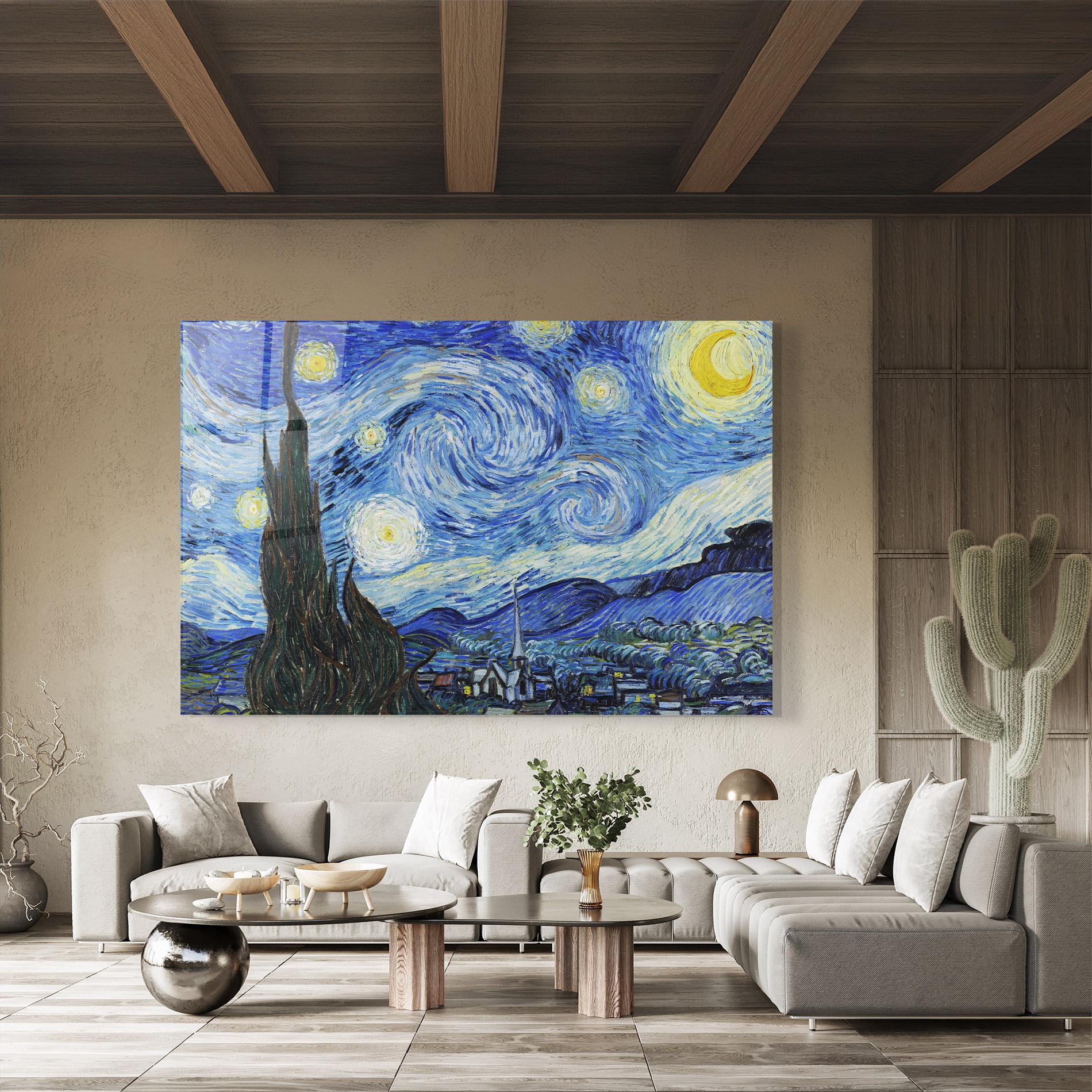 Tablou Sticla The Starry Night mockup 8