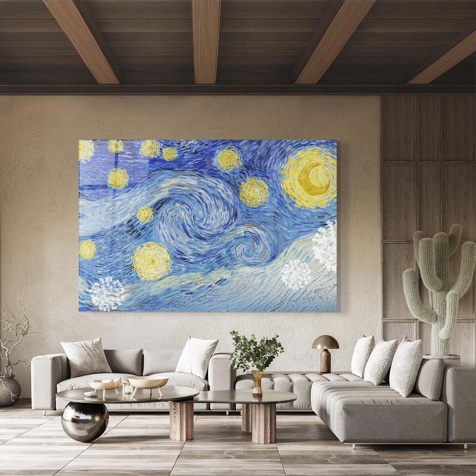 Tablou Sticla Van Gogh Starry Night mockup 8