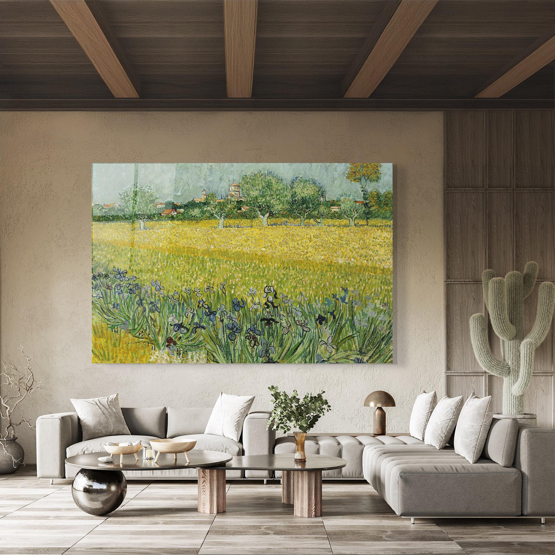 Tablou Sticla Veld Met Bloemen mockup 8