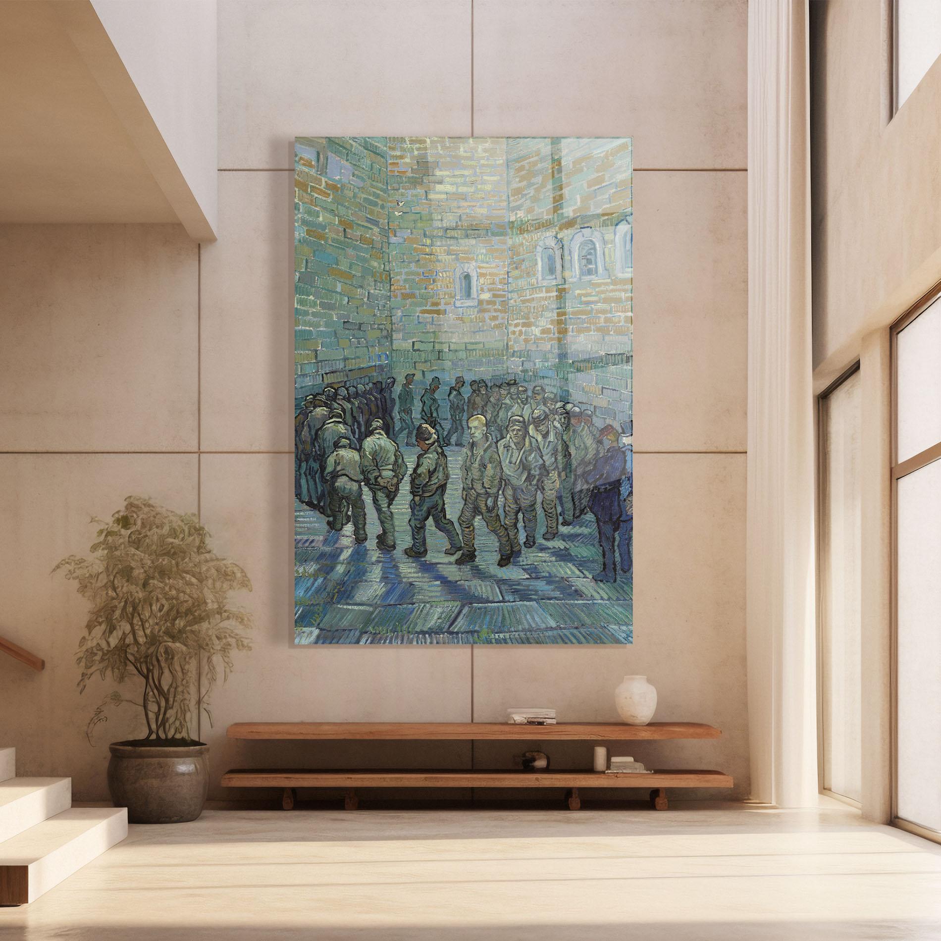 Tablou Sticla Prisoners Exercising mockup 8