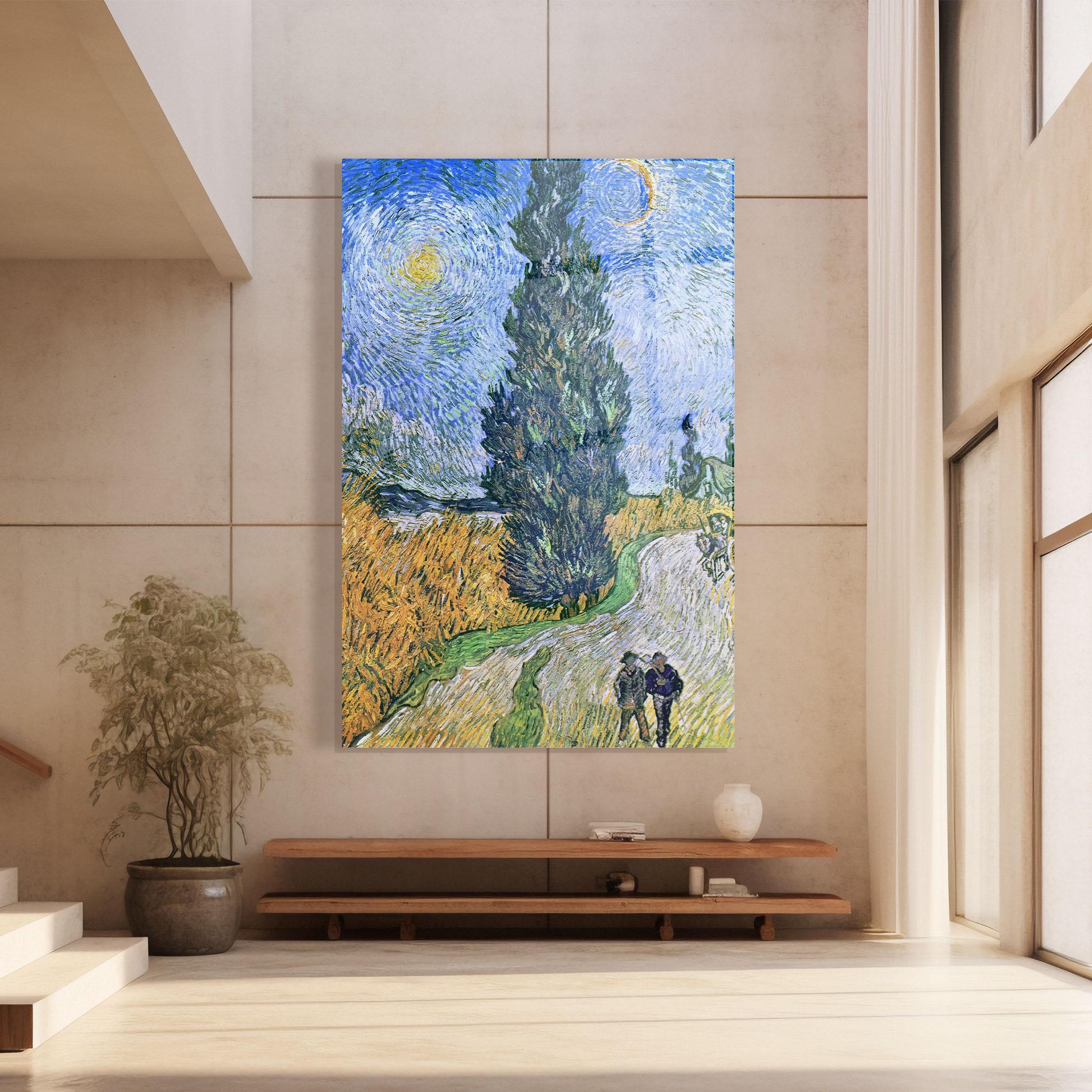 Tablou Sticla Road With Cypress mockup 8