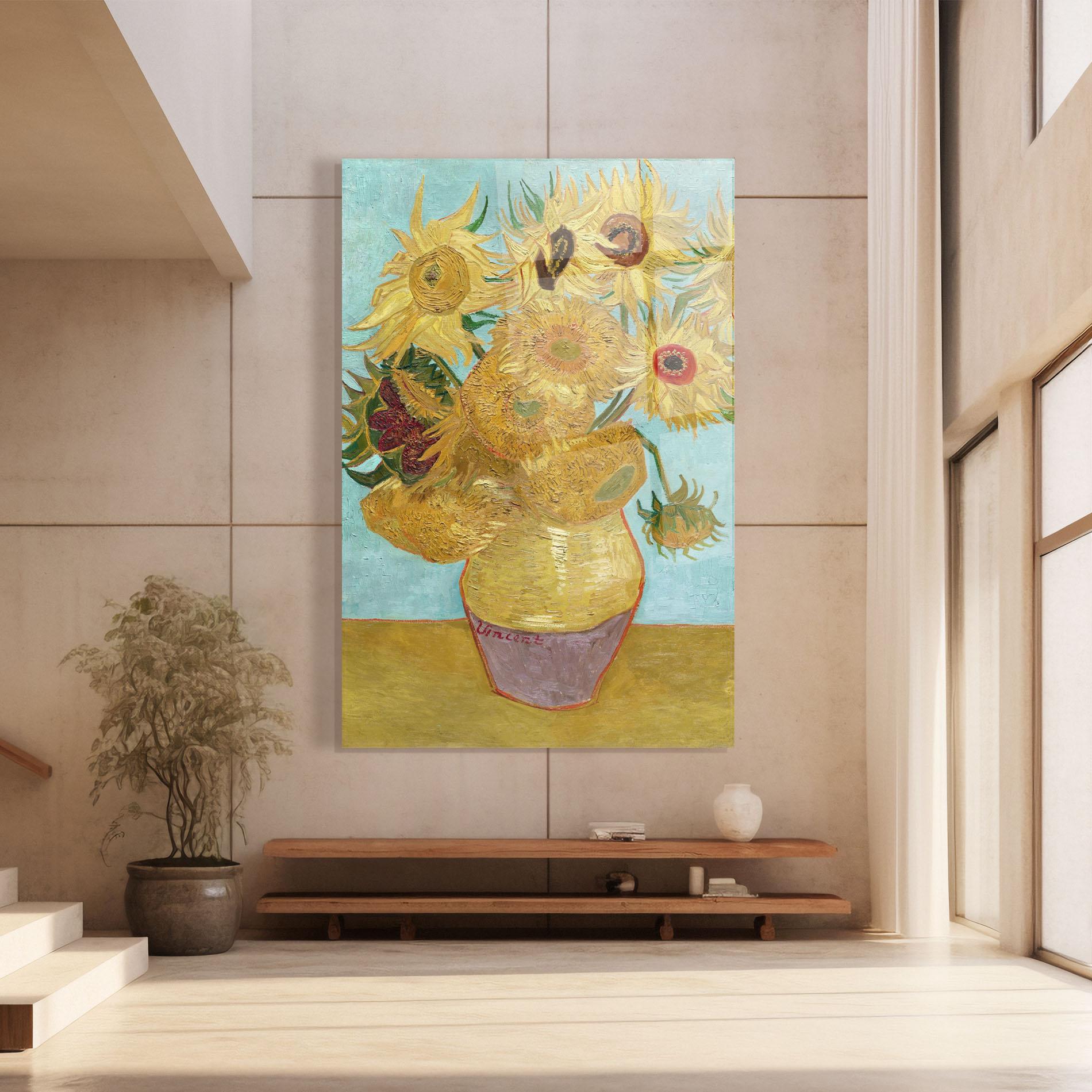 Tablou Sticla Twelve Sunflowers mockup 8