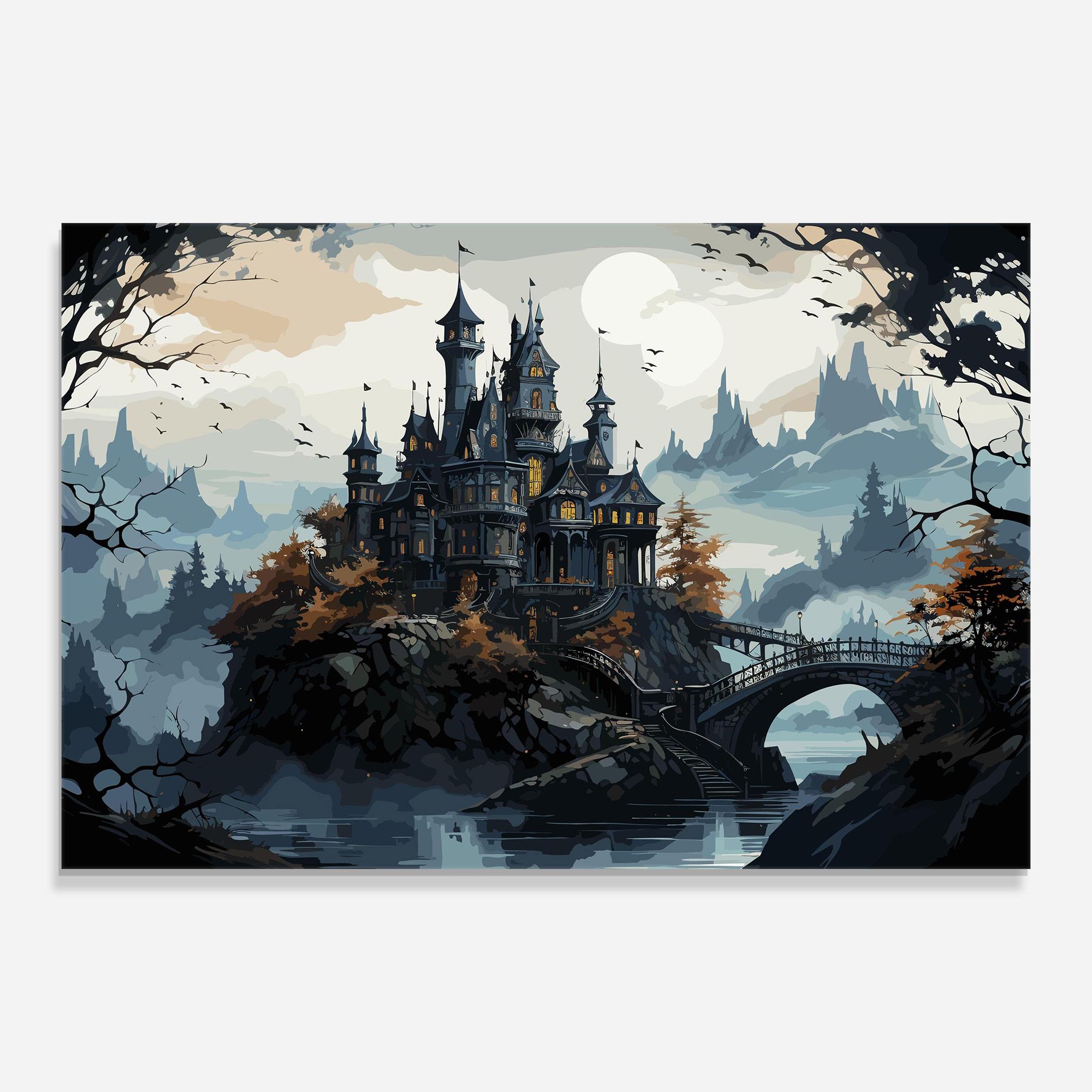 Tablou Sticla Grey Big Castle mockup 0