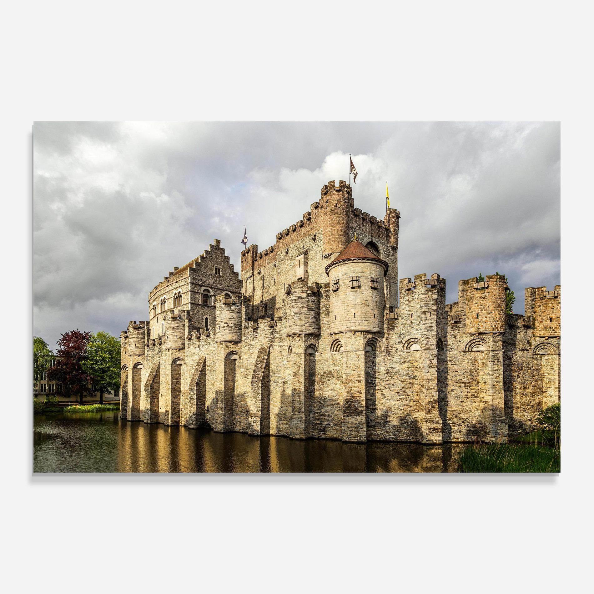 Tablou Sticla Medieval Castle Belgium mockup 0