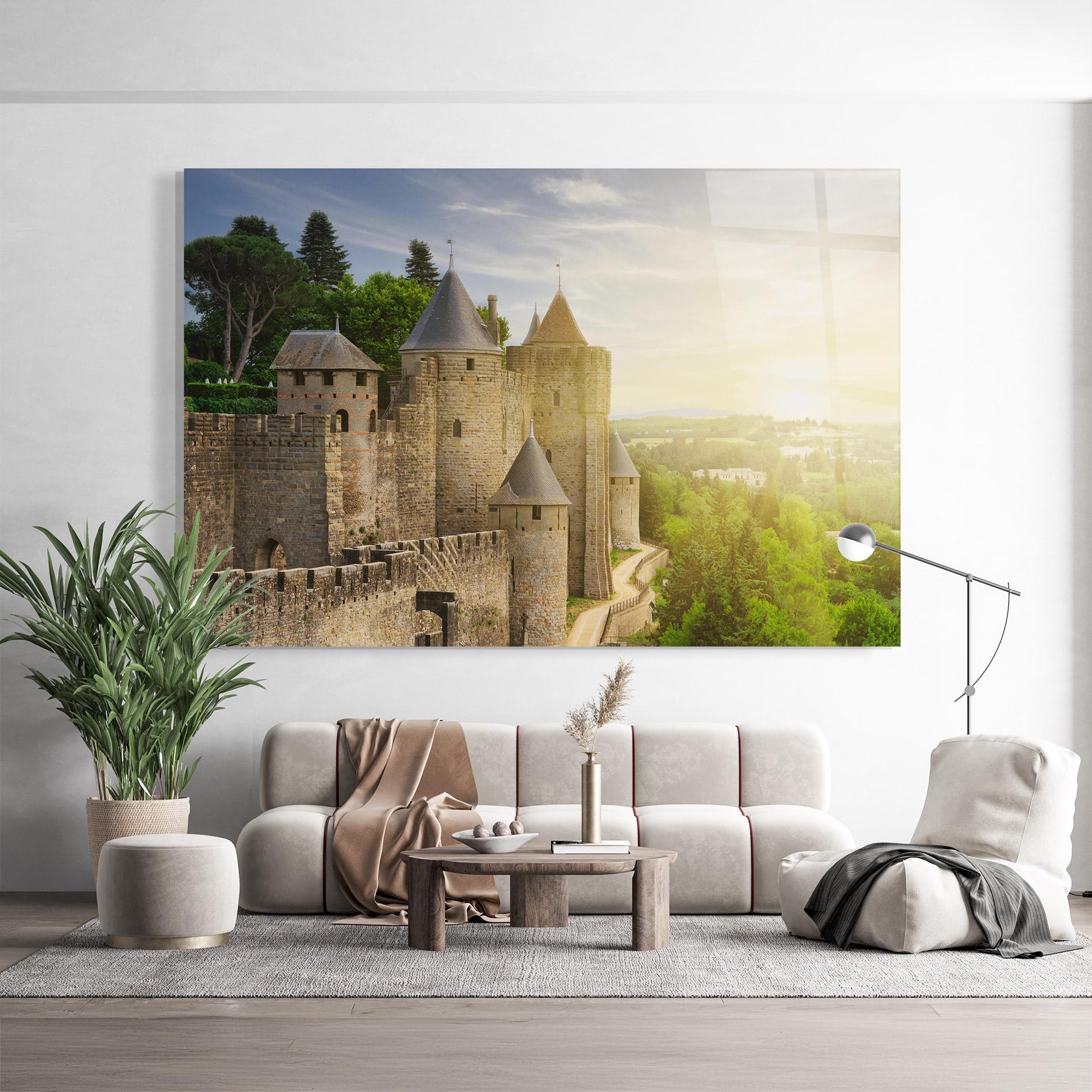 Tablou Sticla Carcassonne France mockup 9