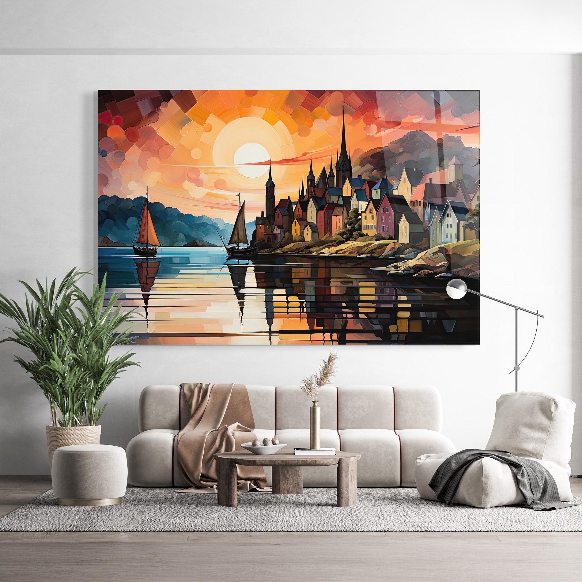 Tablou Sticla Castle Painting mockup 9