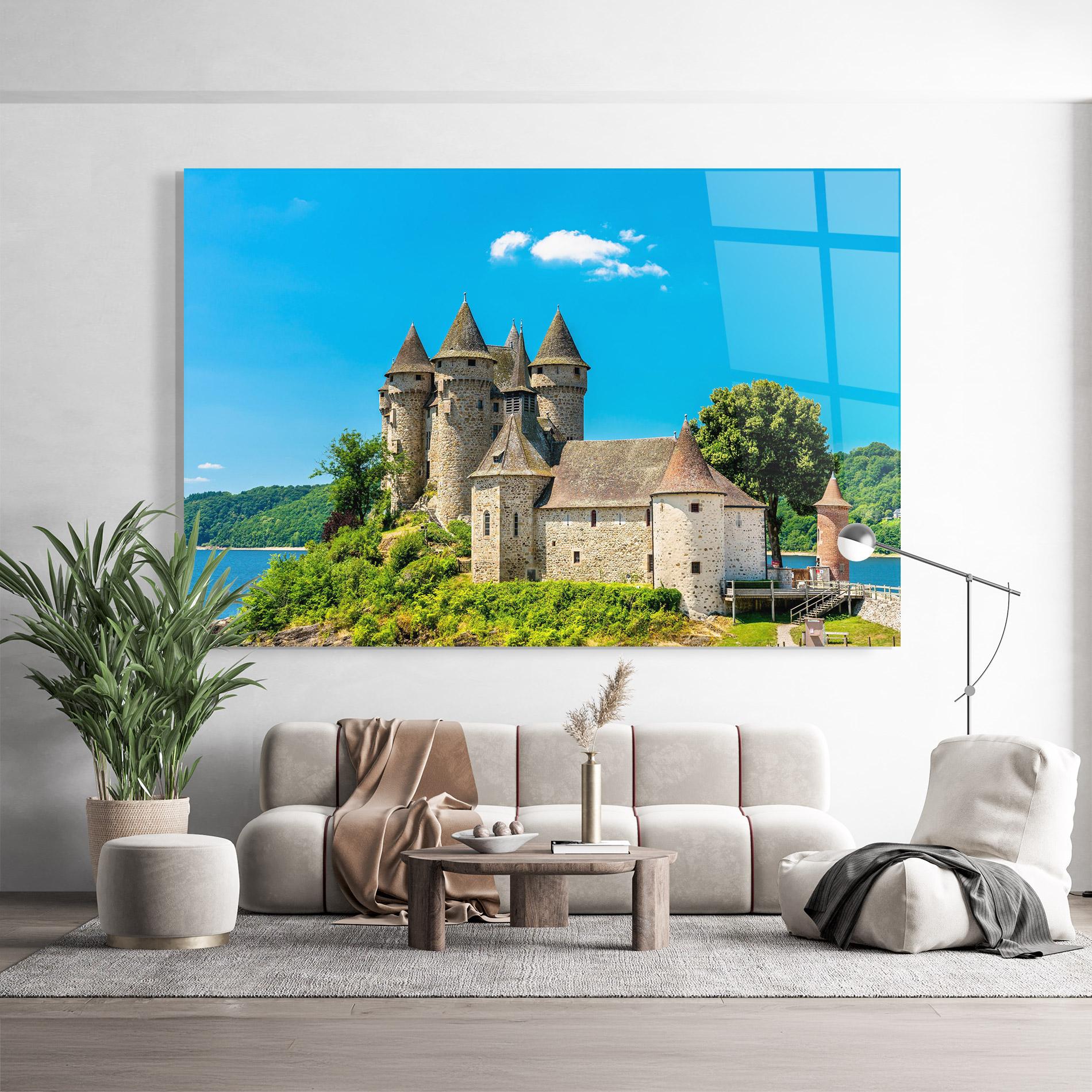 Tablou Sticla Medieval Castle France mockup 9