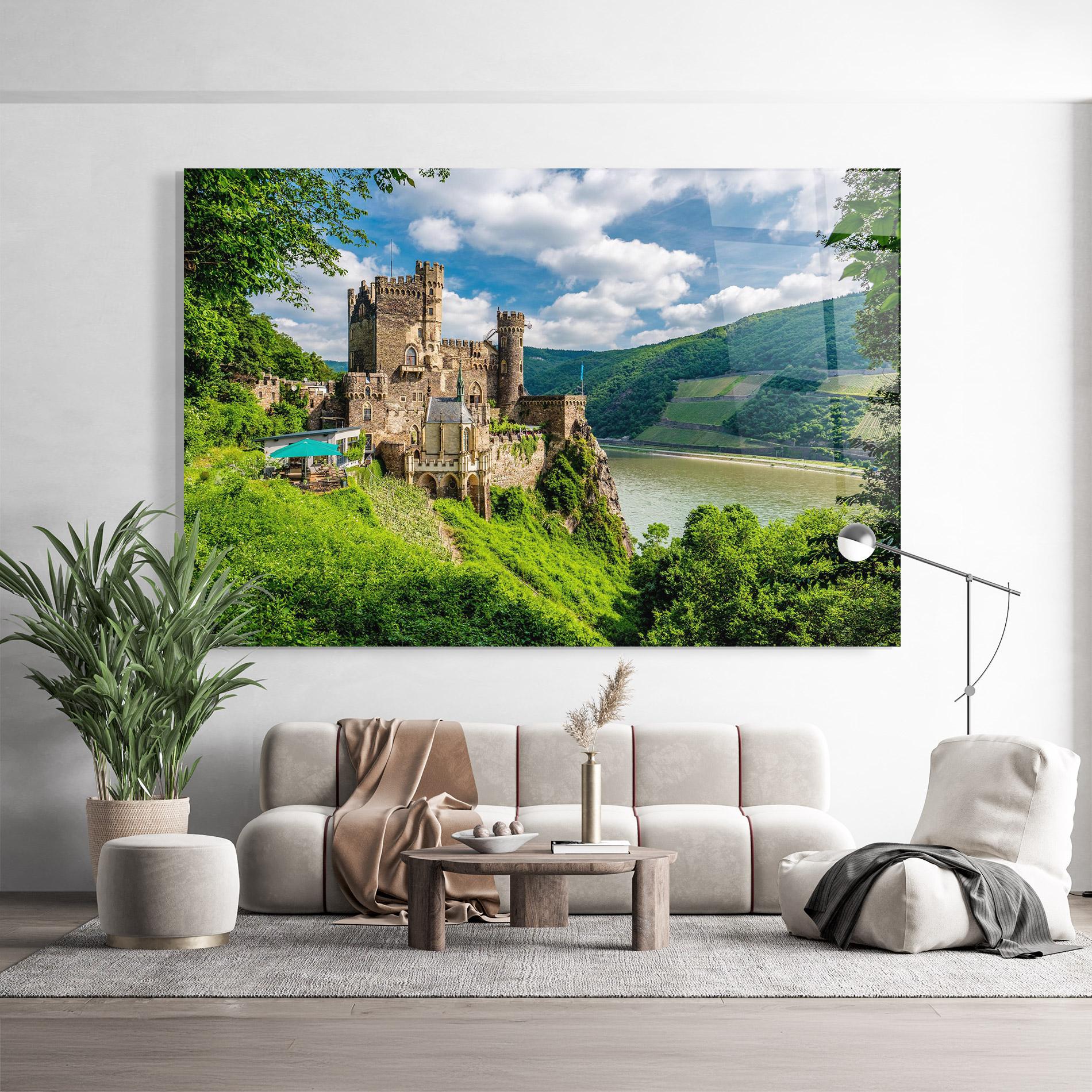 Tablou Sticla Rheinstein Castle Germany mockup 9