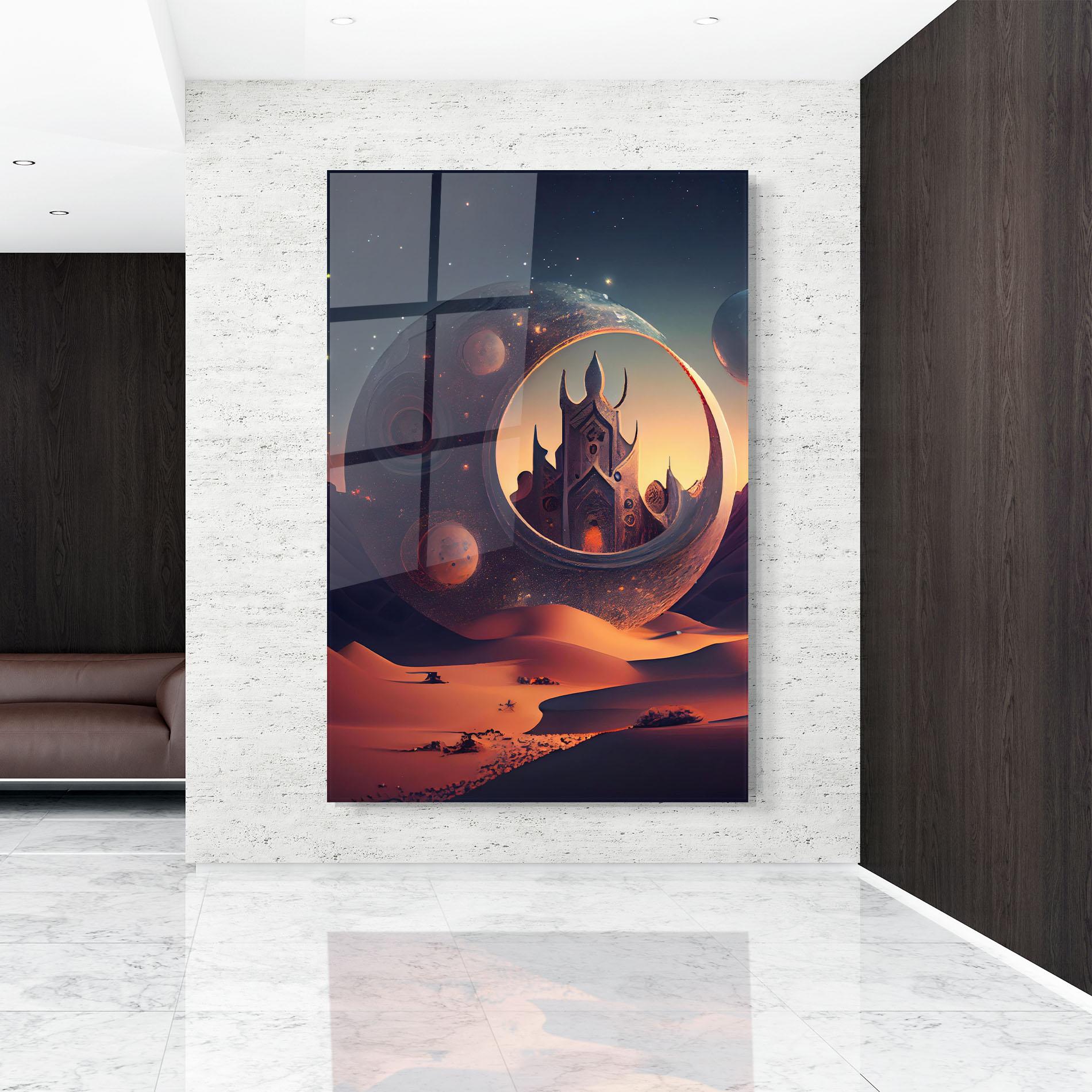 Tablou Sticla Fantasy Desert Castle mockup 9