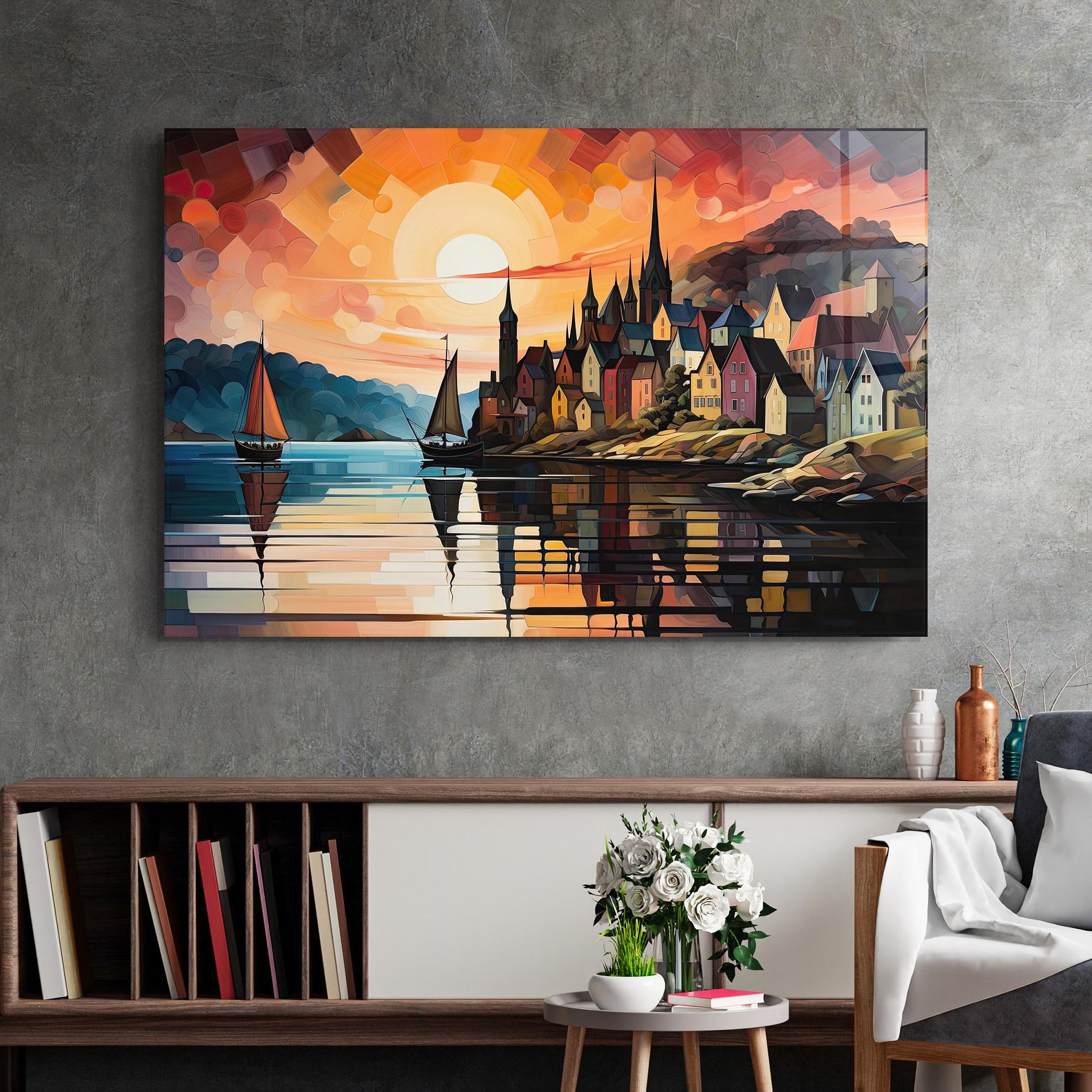 Tablou Sticla Castle Painting mockup 2