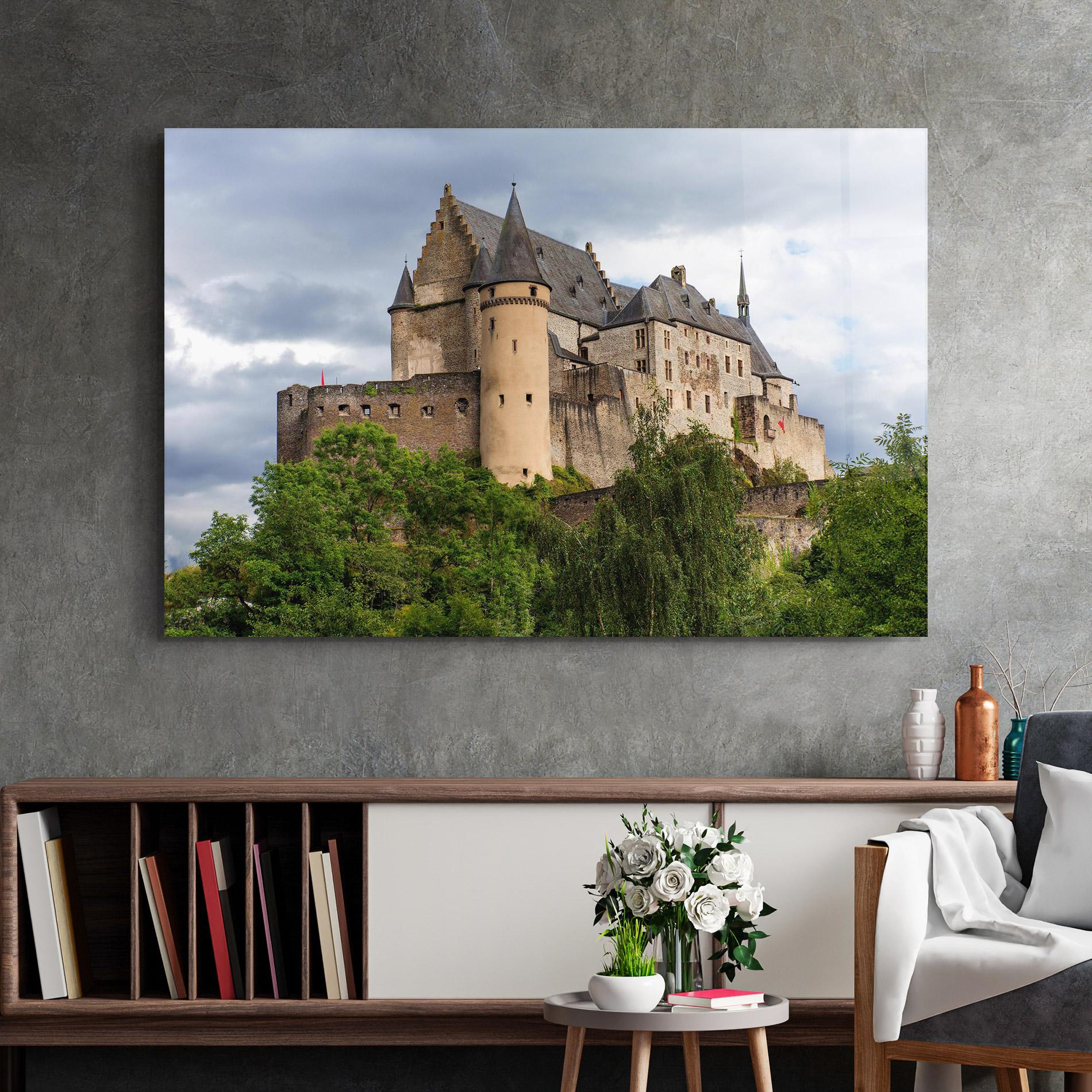Tablou Sticla Castle Vianden mockup 2