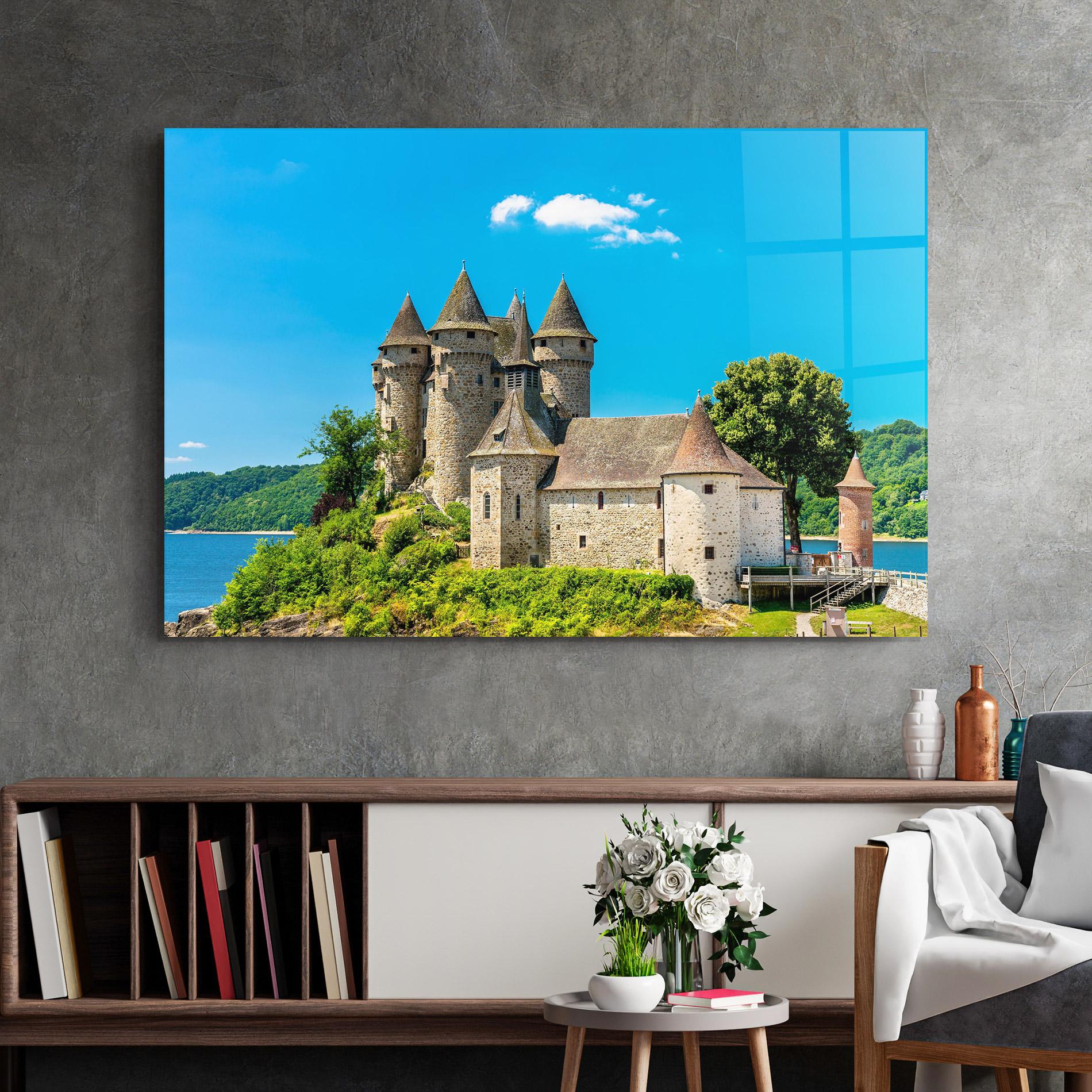 Tablou Sticla Medieval Castle France mockup 2