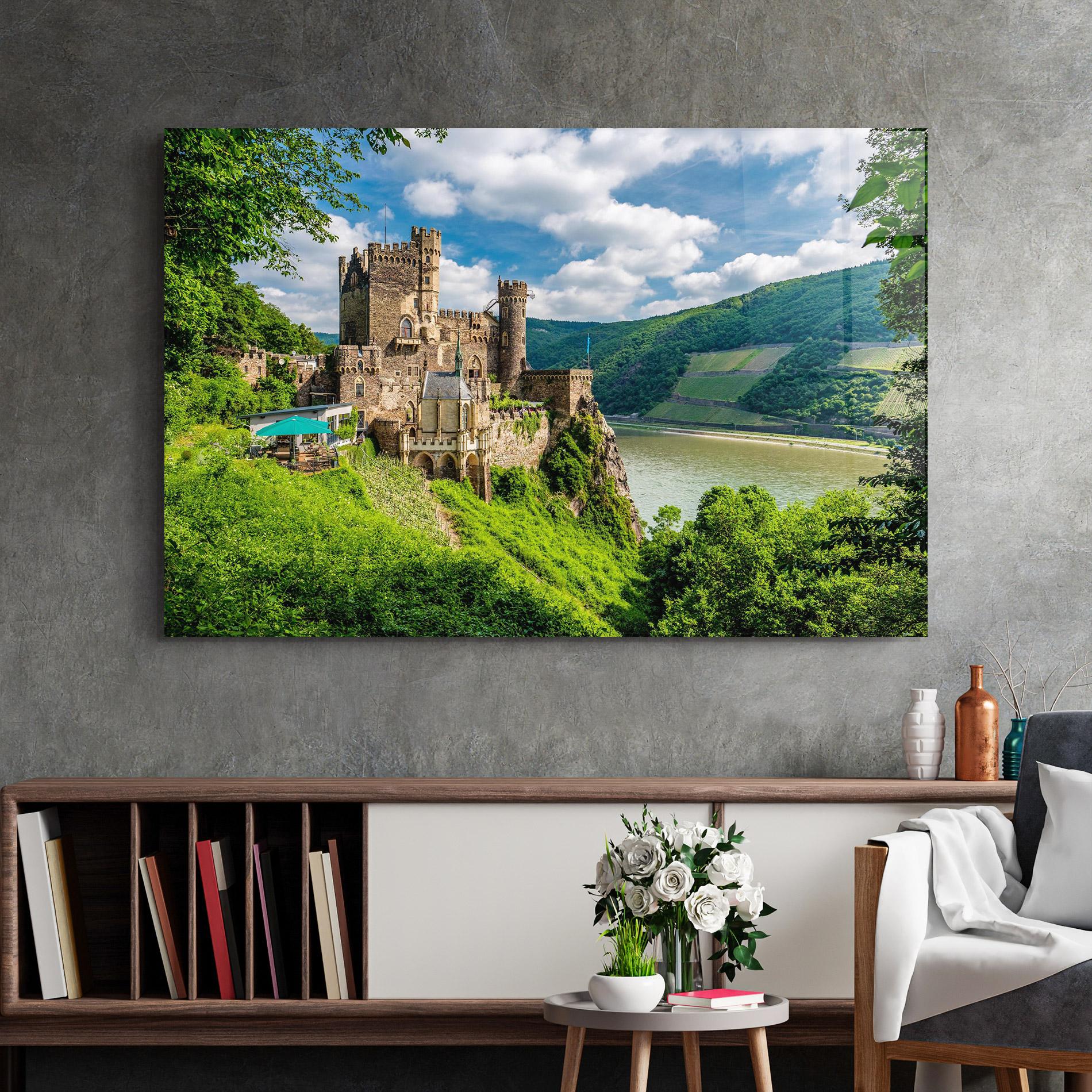 Tablou Sticla Rheinstein Castle Germany mockup 2