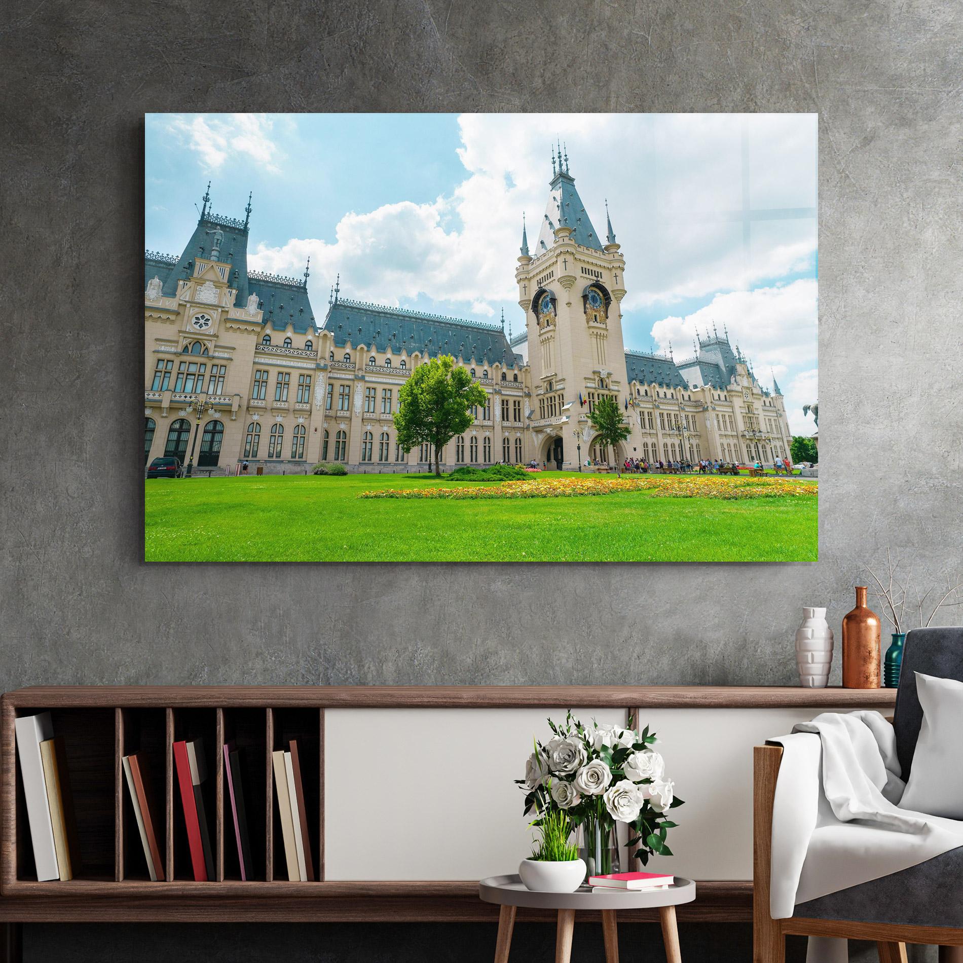 Tablou Sticla View Palace Culture Iasi mockup 2