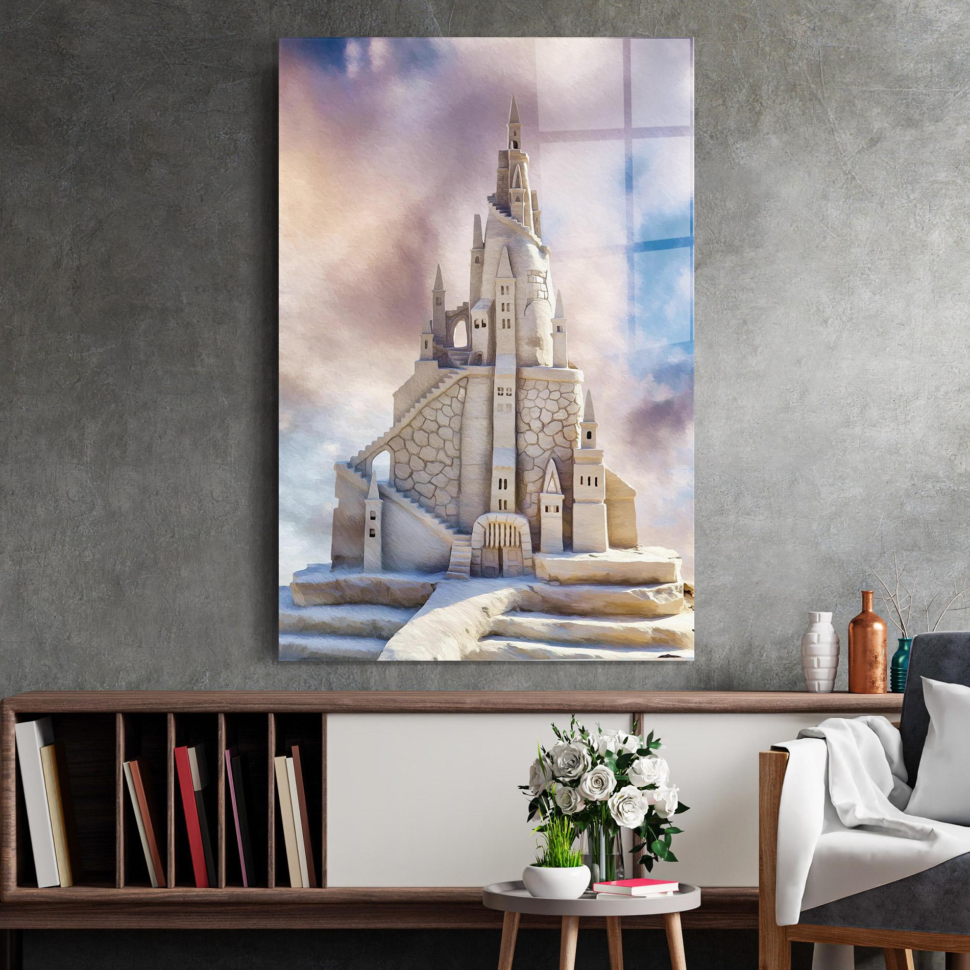 Tablou Sticla Cream Castle mockup 2