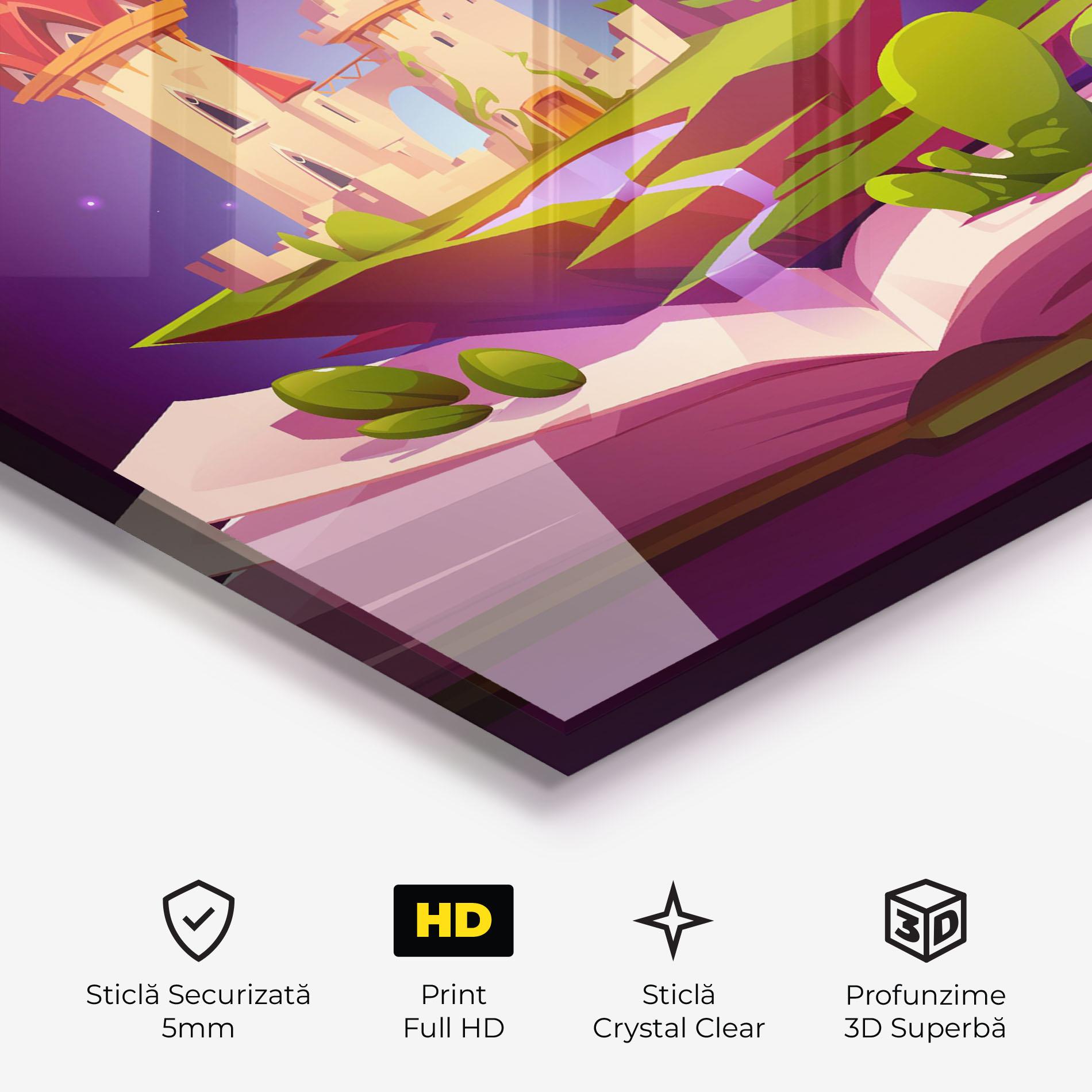 Tablou Sticla Book Castle mockup 3