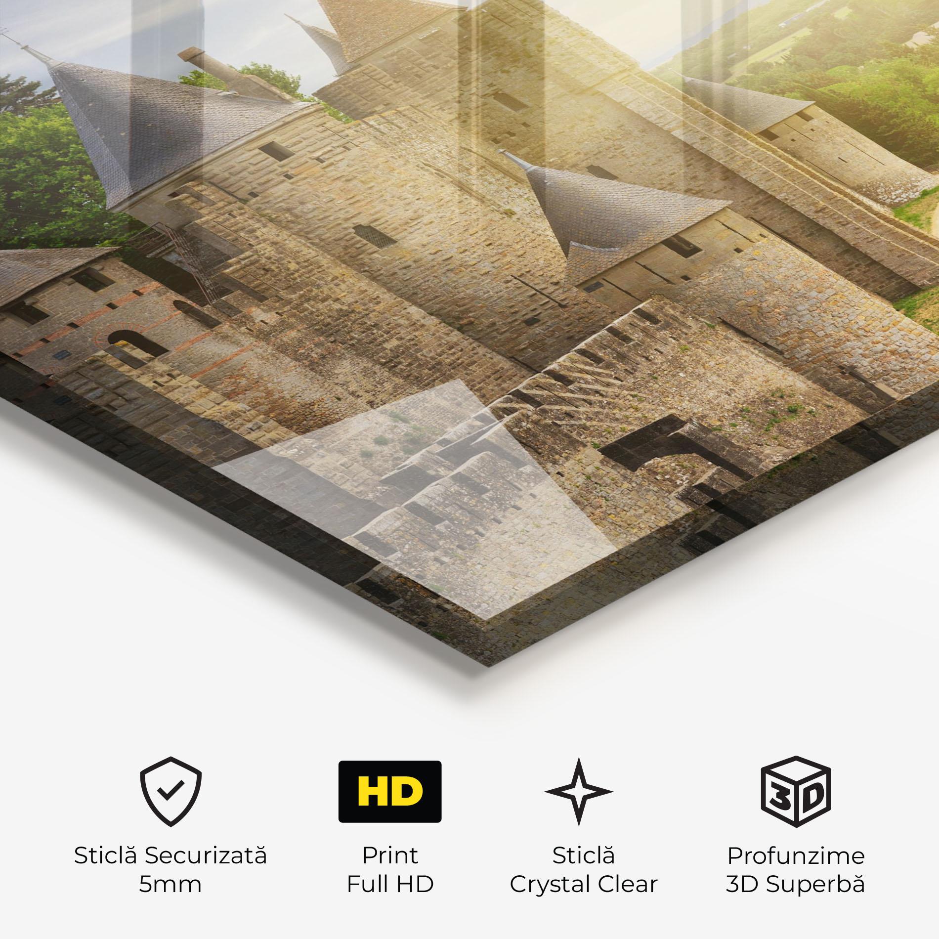 Tablou Sticla Carcassonne France mockup 3