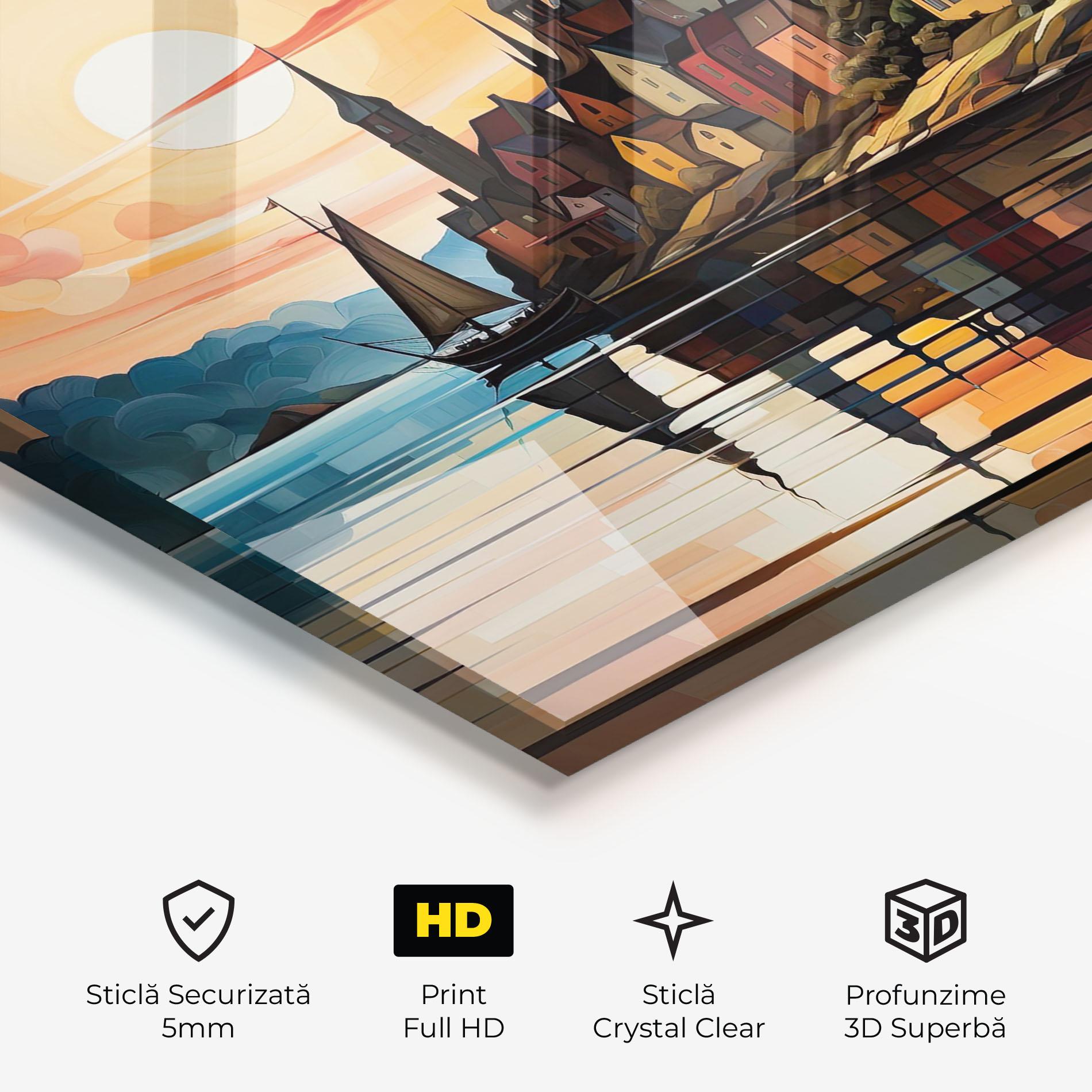 Tablou Sticla Castle Painting mockup 3