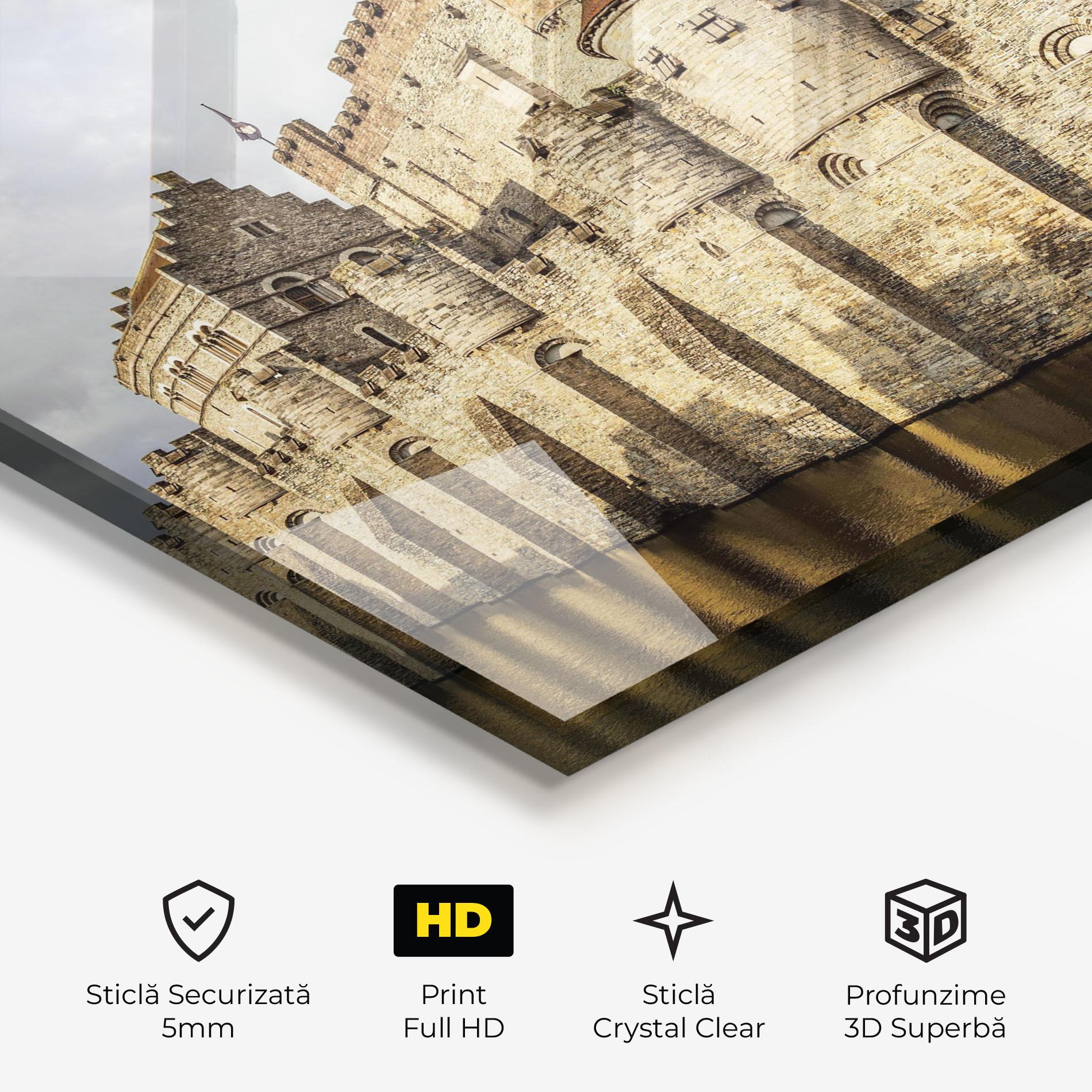 Tablou Sticla Medieval Castle Belgium mockup 3