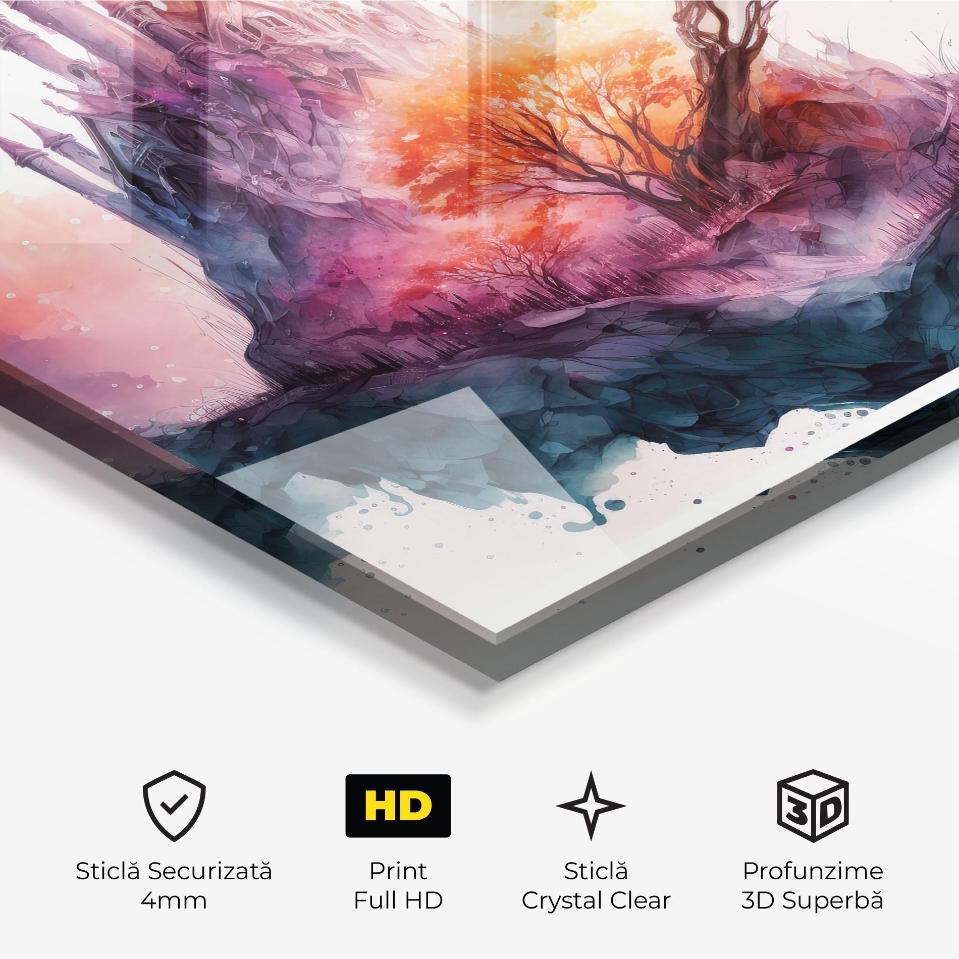 Tablou Sticla Colorful Castle mockup 3