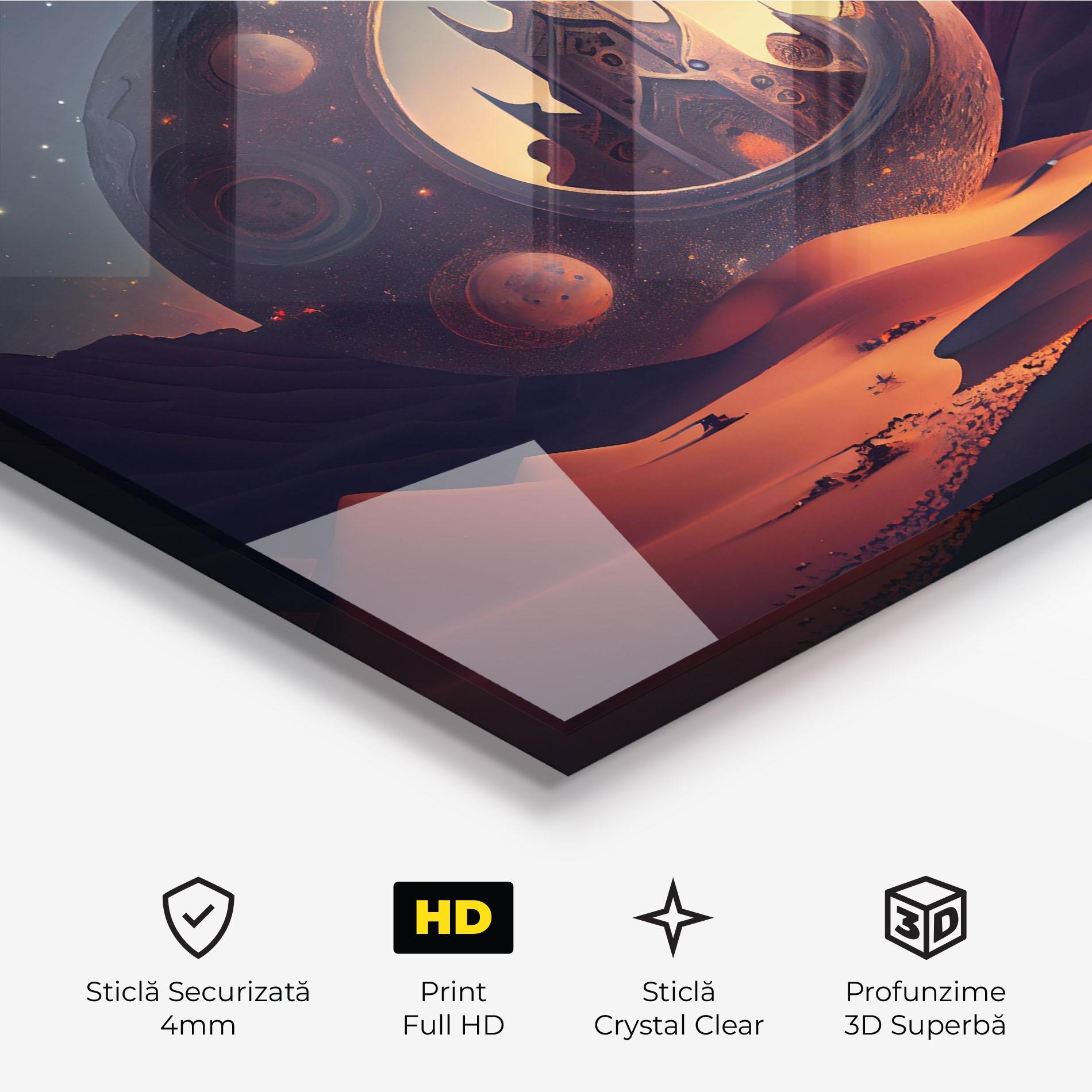 Tablou Sticla Fantasy Desert Castle mockup 3