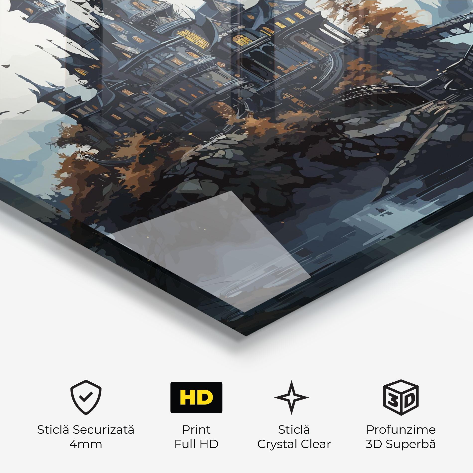 Tablou Sticla Grey Big Castle mockup 3