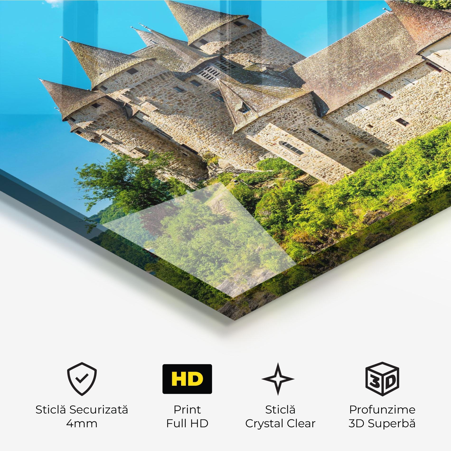 Tablou Sticla Medieval Castle France mockup 3