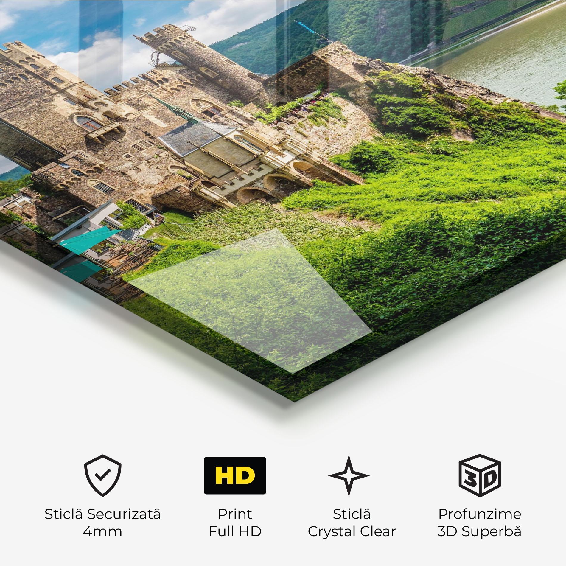 Tablou Sticla Rheinstein Castle Germany mockup 3