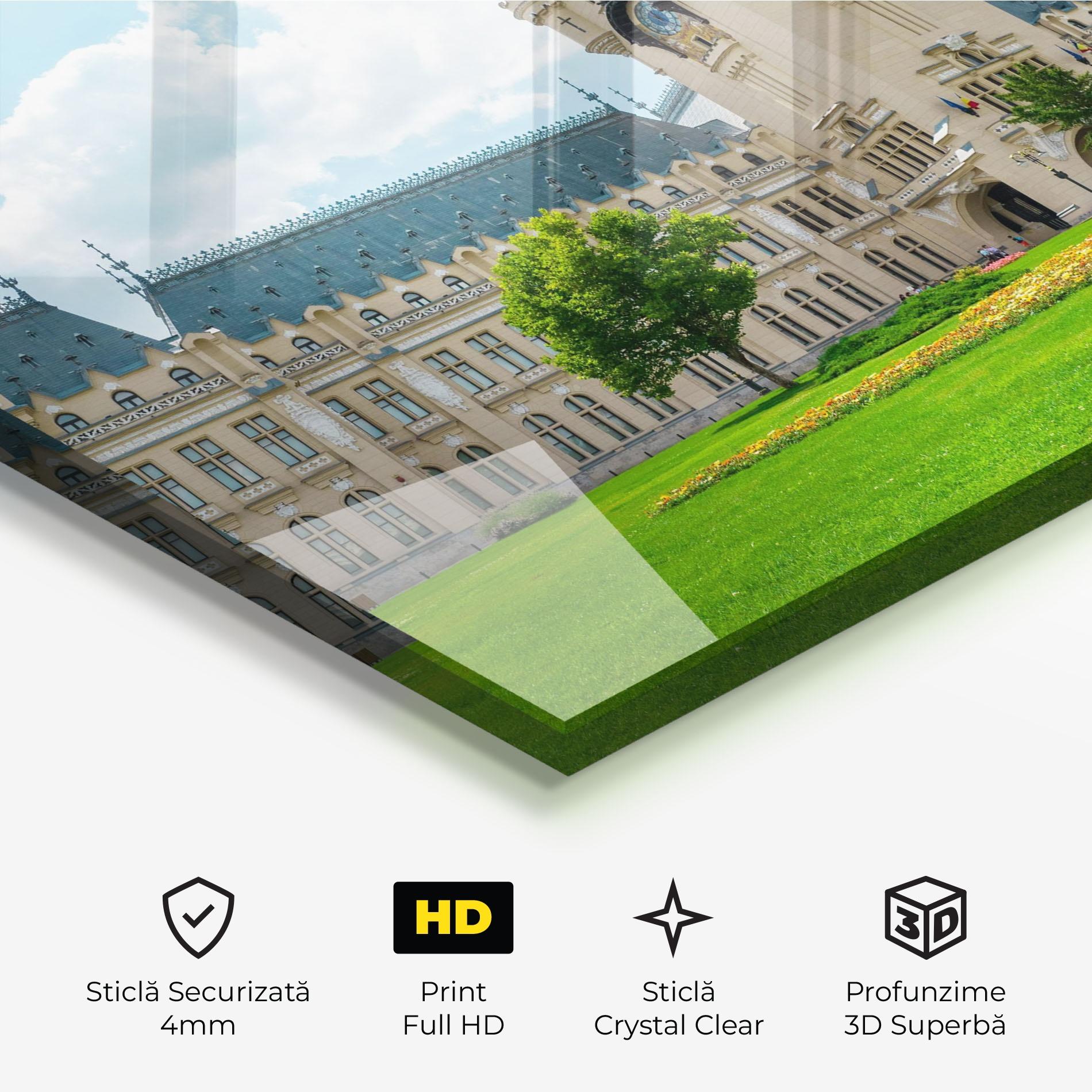 Tablou Sticla View Palace Culture Iasi mockup 3