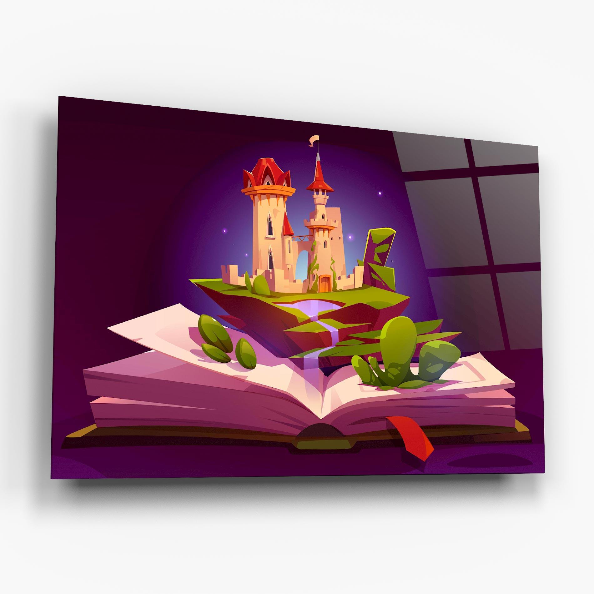 Tablou Sticla Book Castle mockup 6