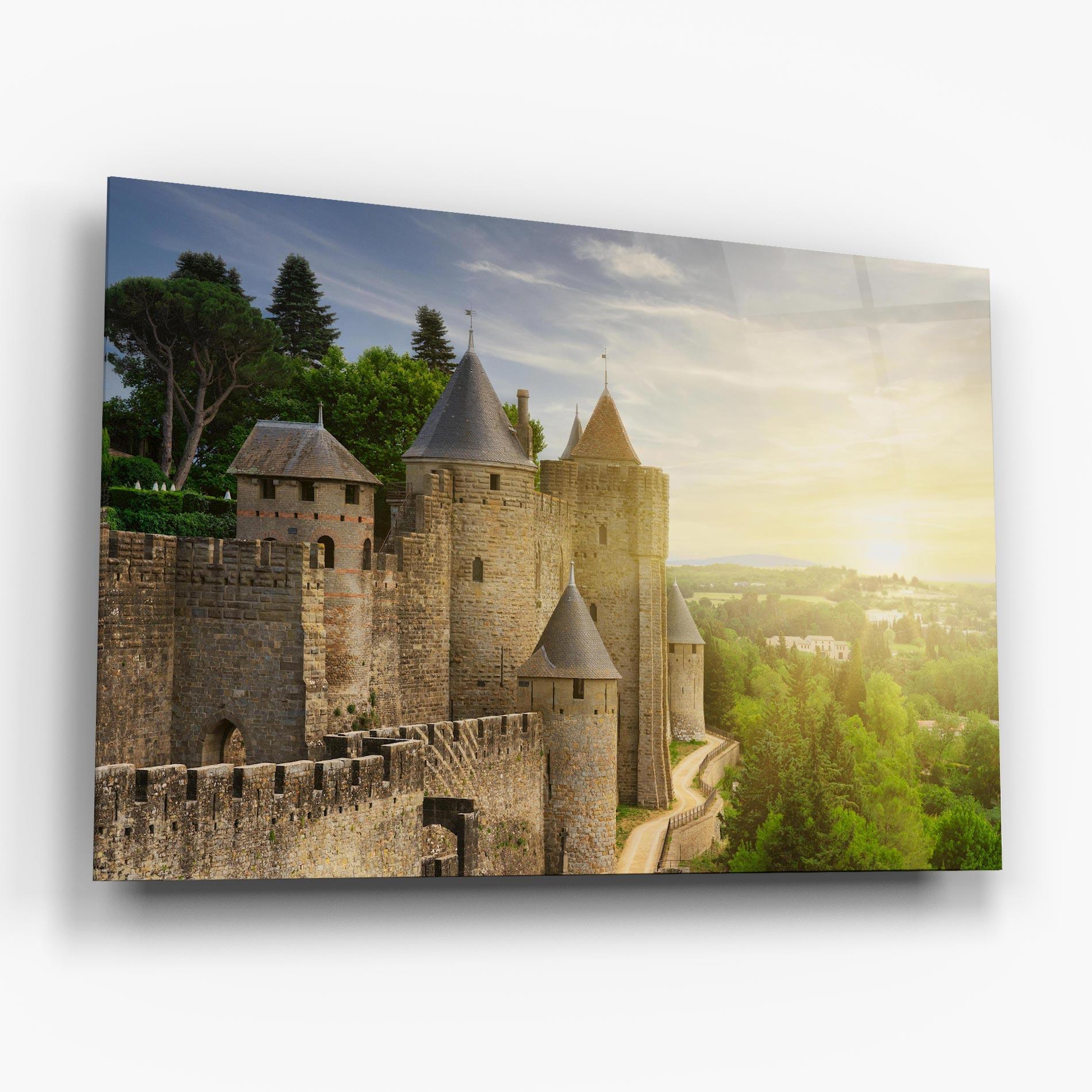 Tablou Sticla Carcassonne France mockup 6