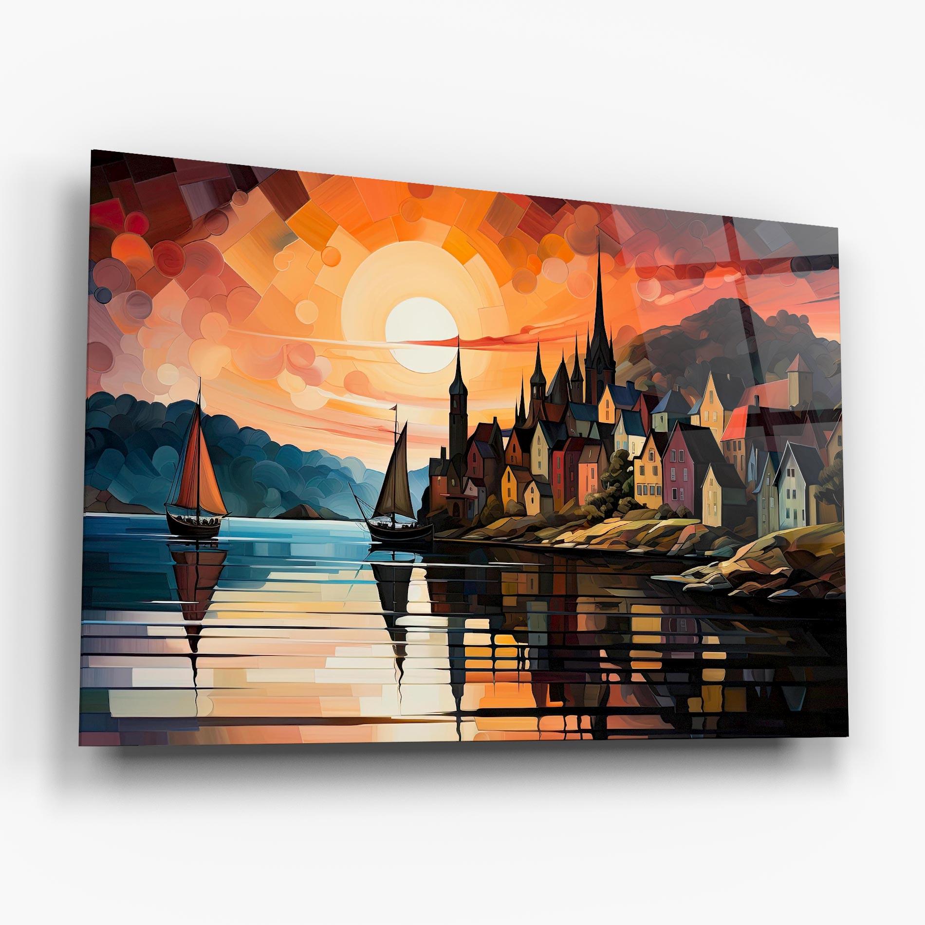 Tablou Sticla Castle Painting mockup 6