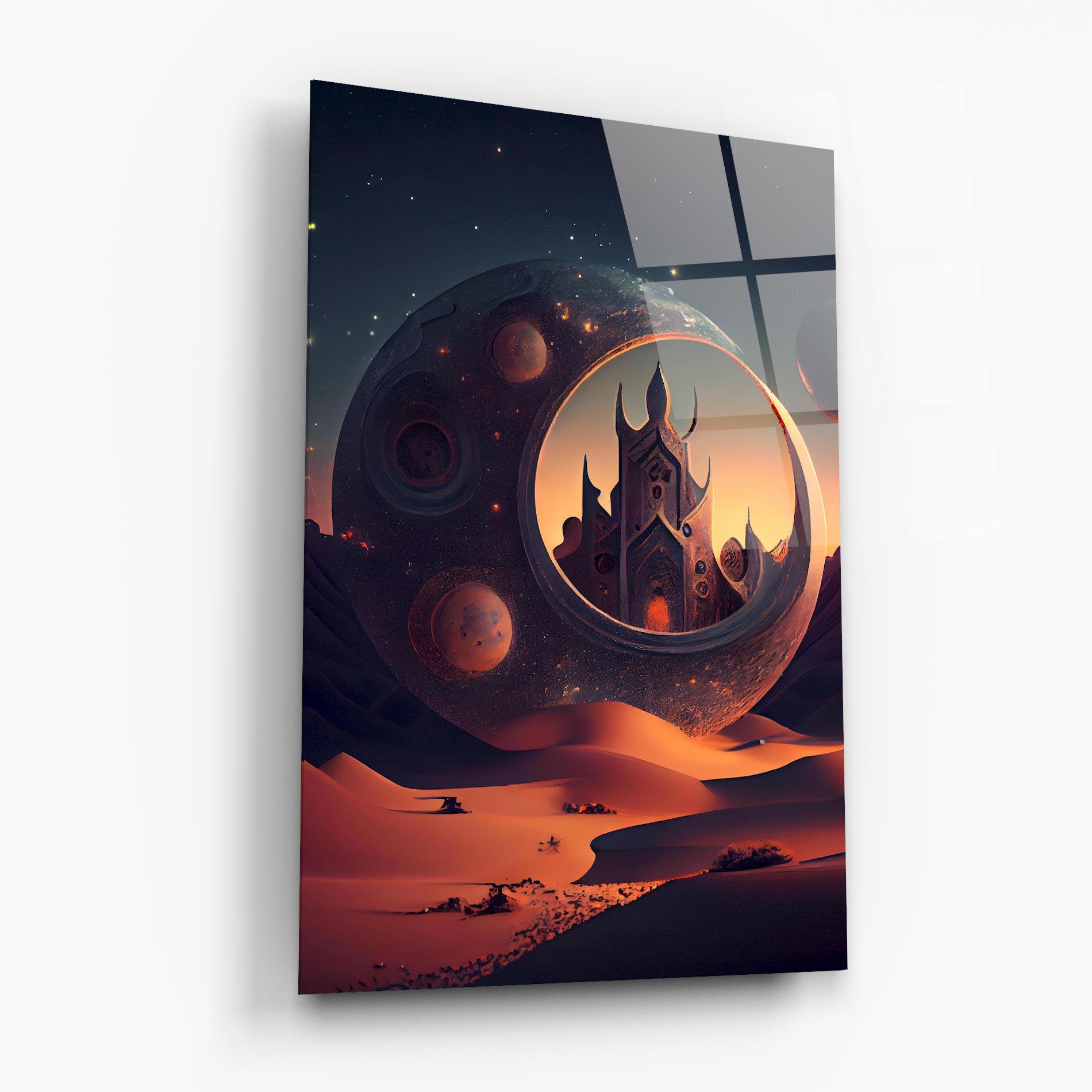 Tablou Sticla Fantasy Desert Castle mockup 6