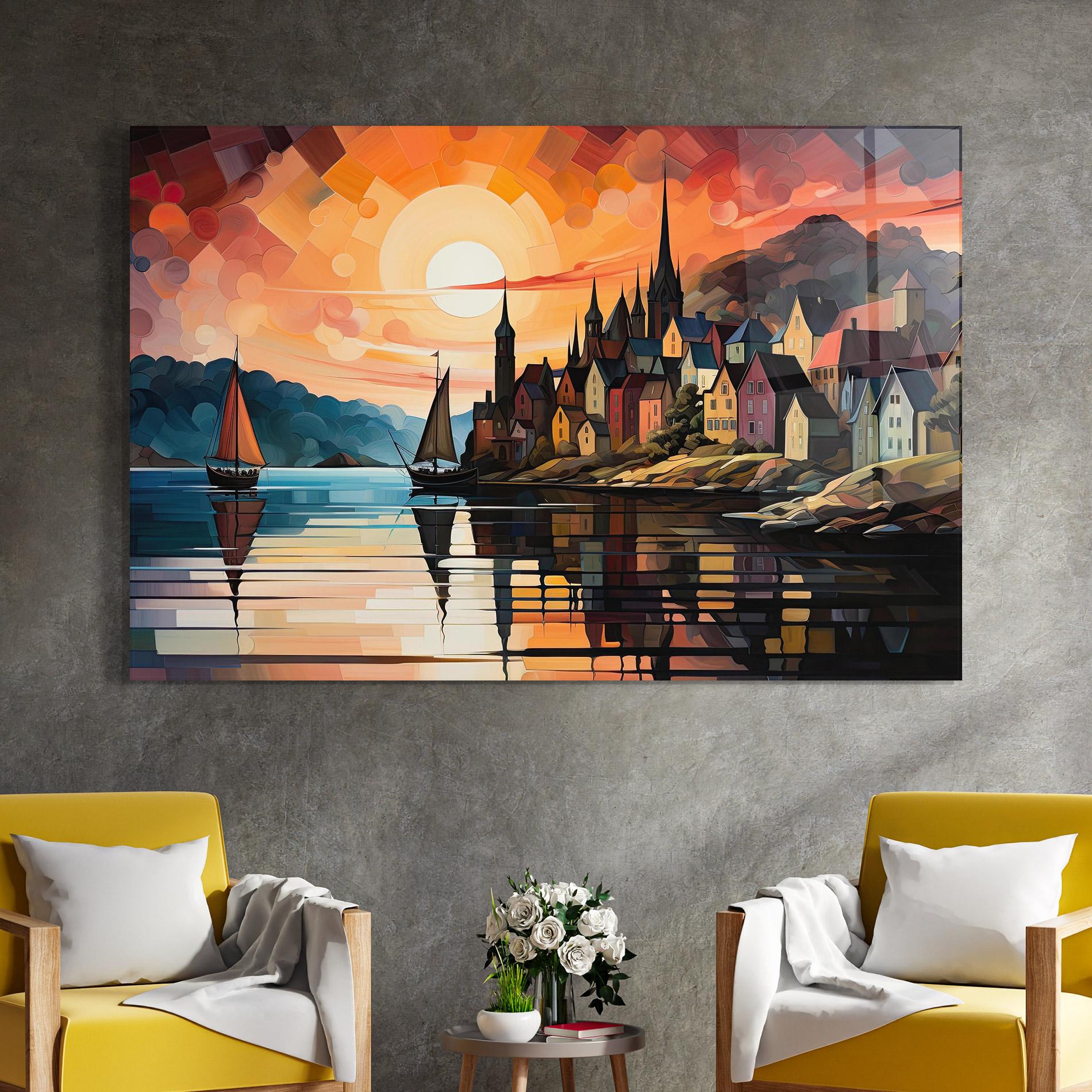 Tablou Sticla Castle Painting mockup 4